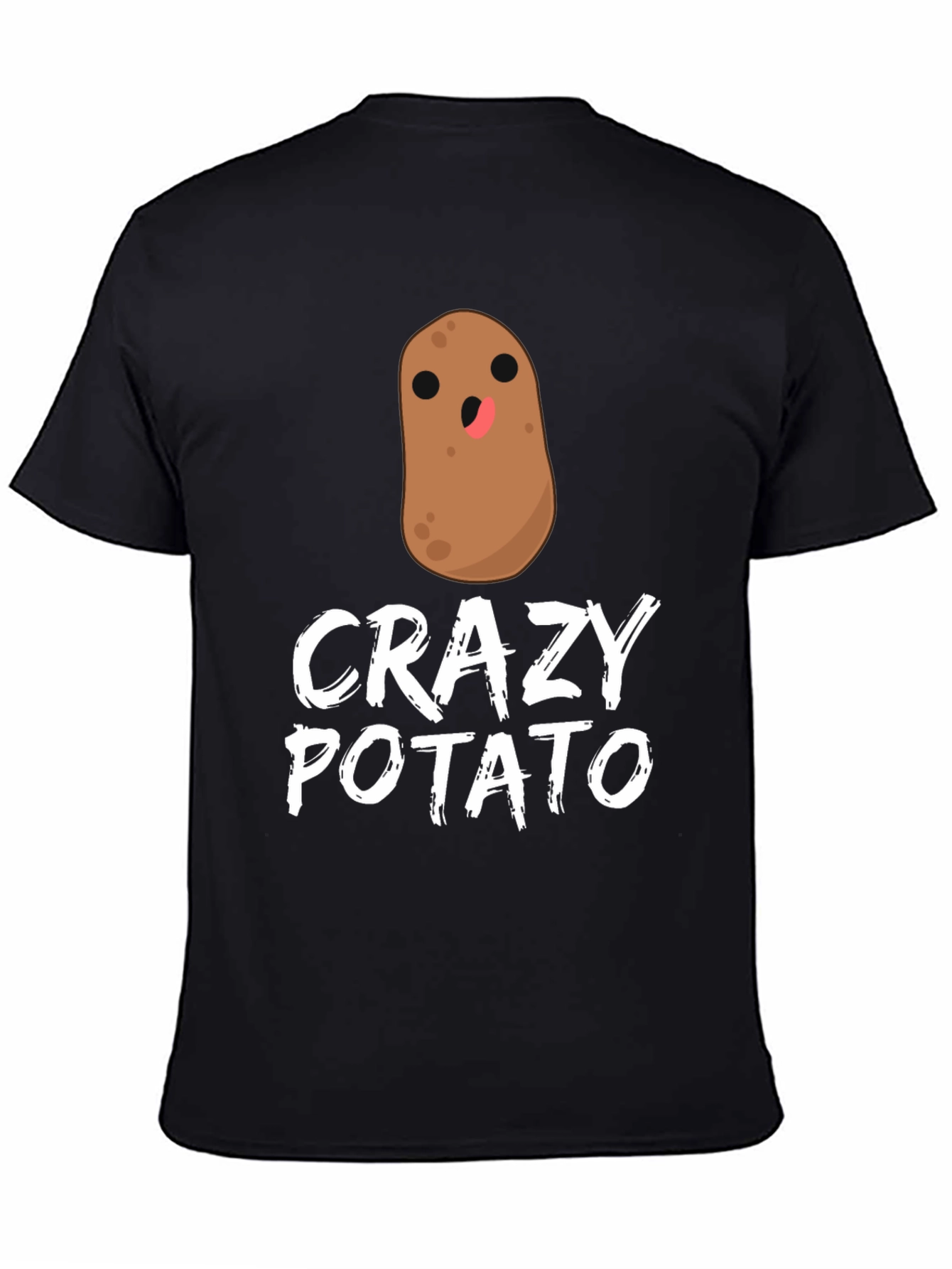 Black Crazy Potato Graphic T-Shirt - Quirky Fun Tee view 4