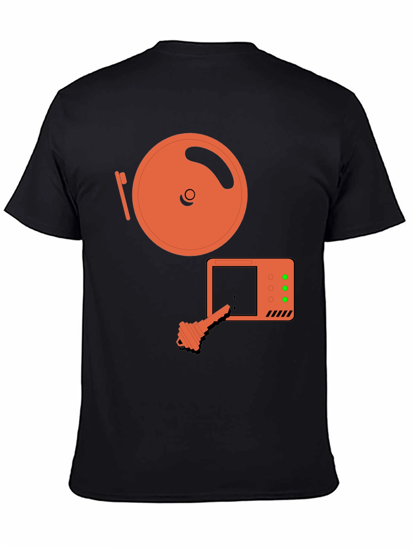 Retro Tech T-Shirt: Vintage Disk & Key Design - 4