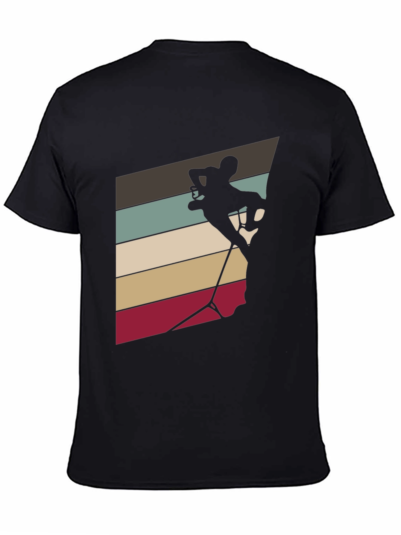 Black Climbing Silhouette Tee - Retro Style view 4