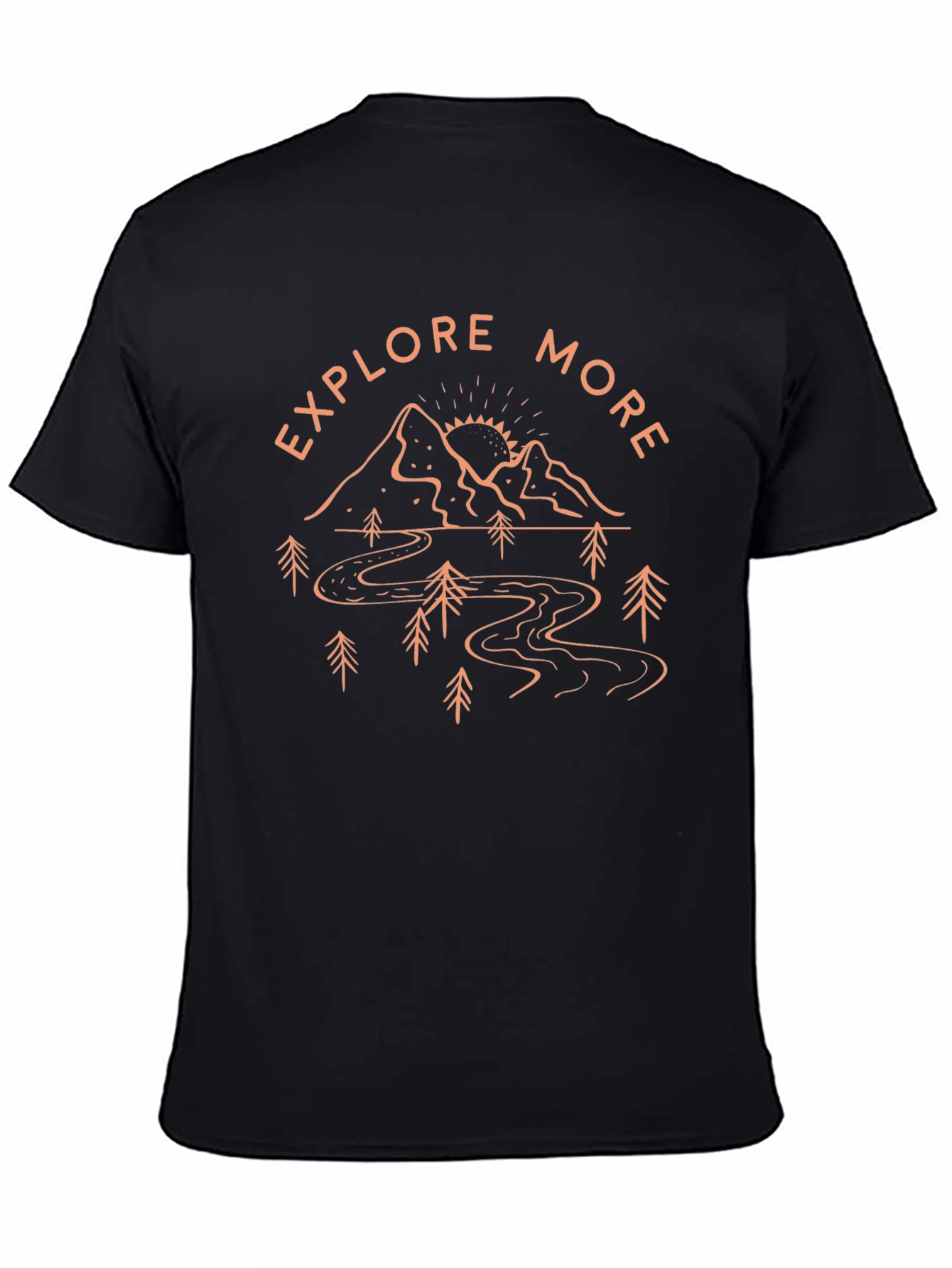 Black Explore More Graphic Tee - Black Unisex T-Shirt view 4