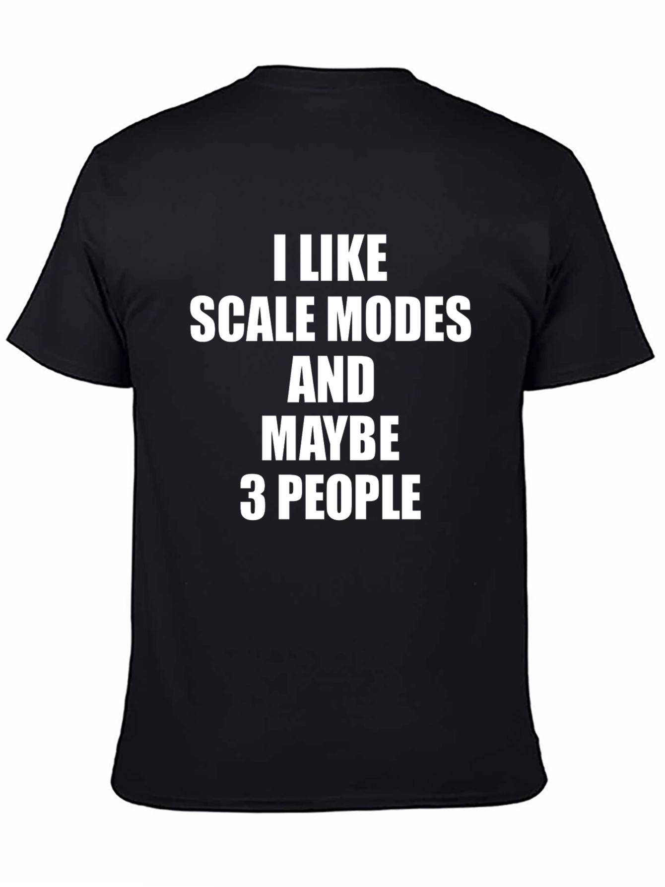 Black Scale Modes & Maybe 3 People Graphic T-Shirt view 4