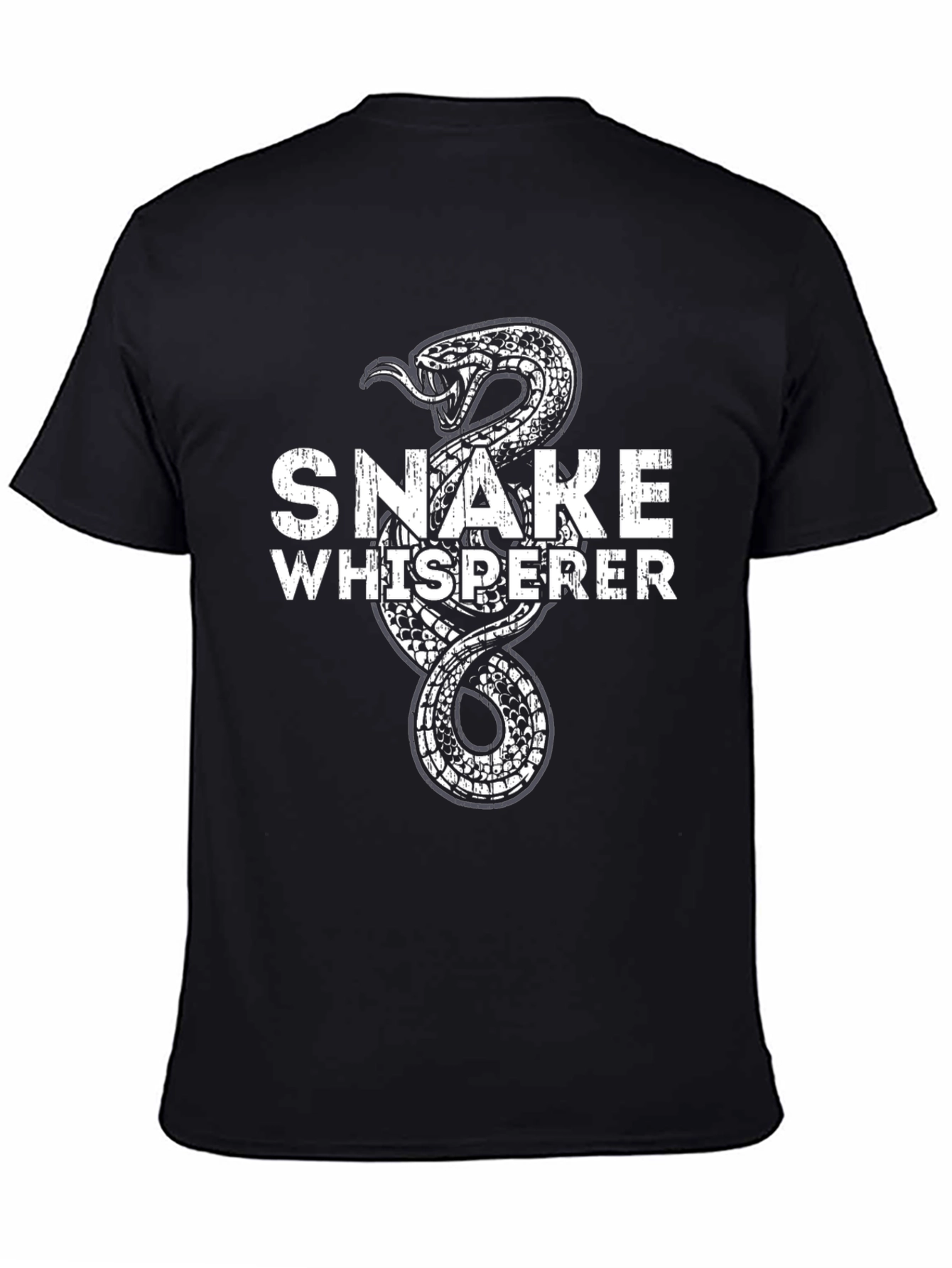 Black Snake Whisperer Graphic T-Shirt - Cotton Blend view 4