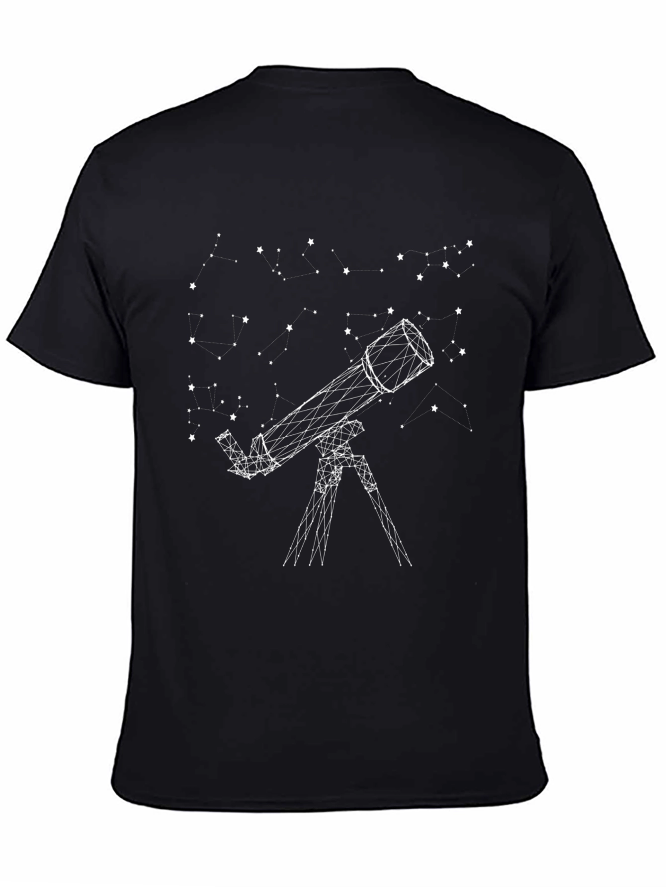 Black Telescope Constellation Graphic Black T-Shirt view 4