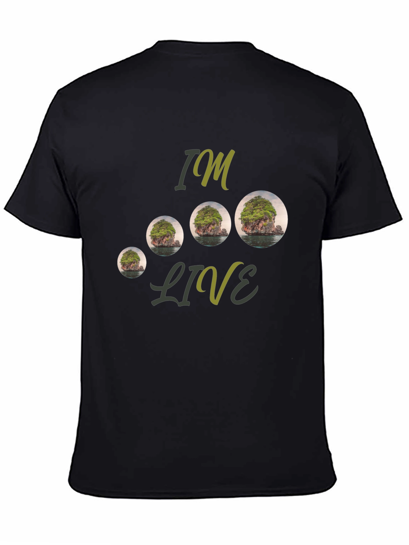 Black Island Landscape Graphic Tee view 4