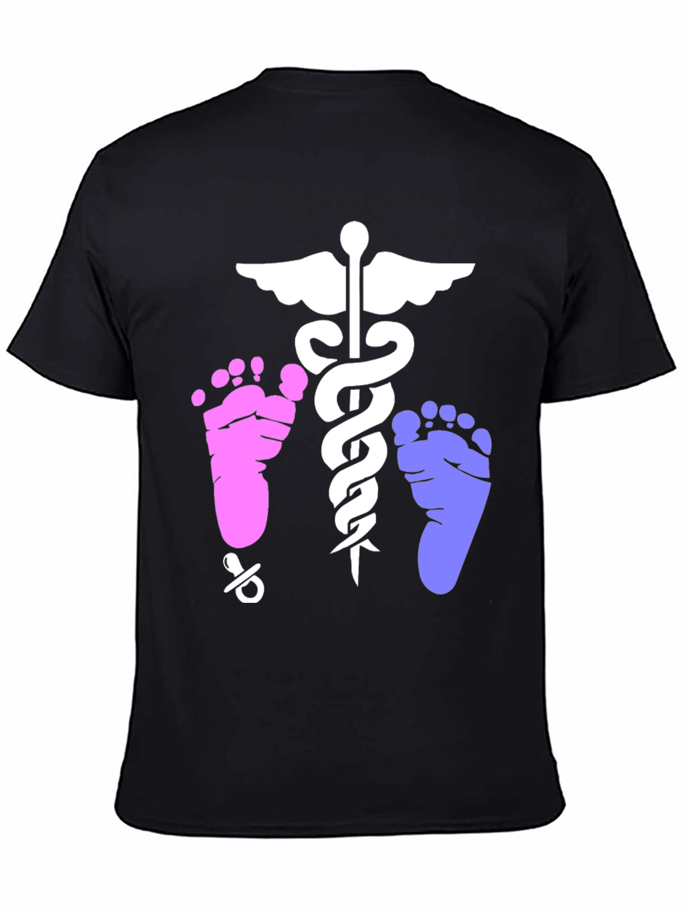 Black Newborn Baby Doctor Unisex T-Shirt view 4