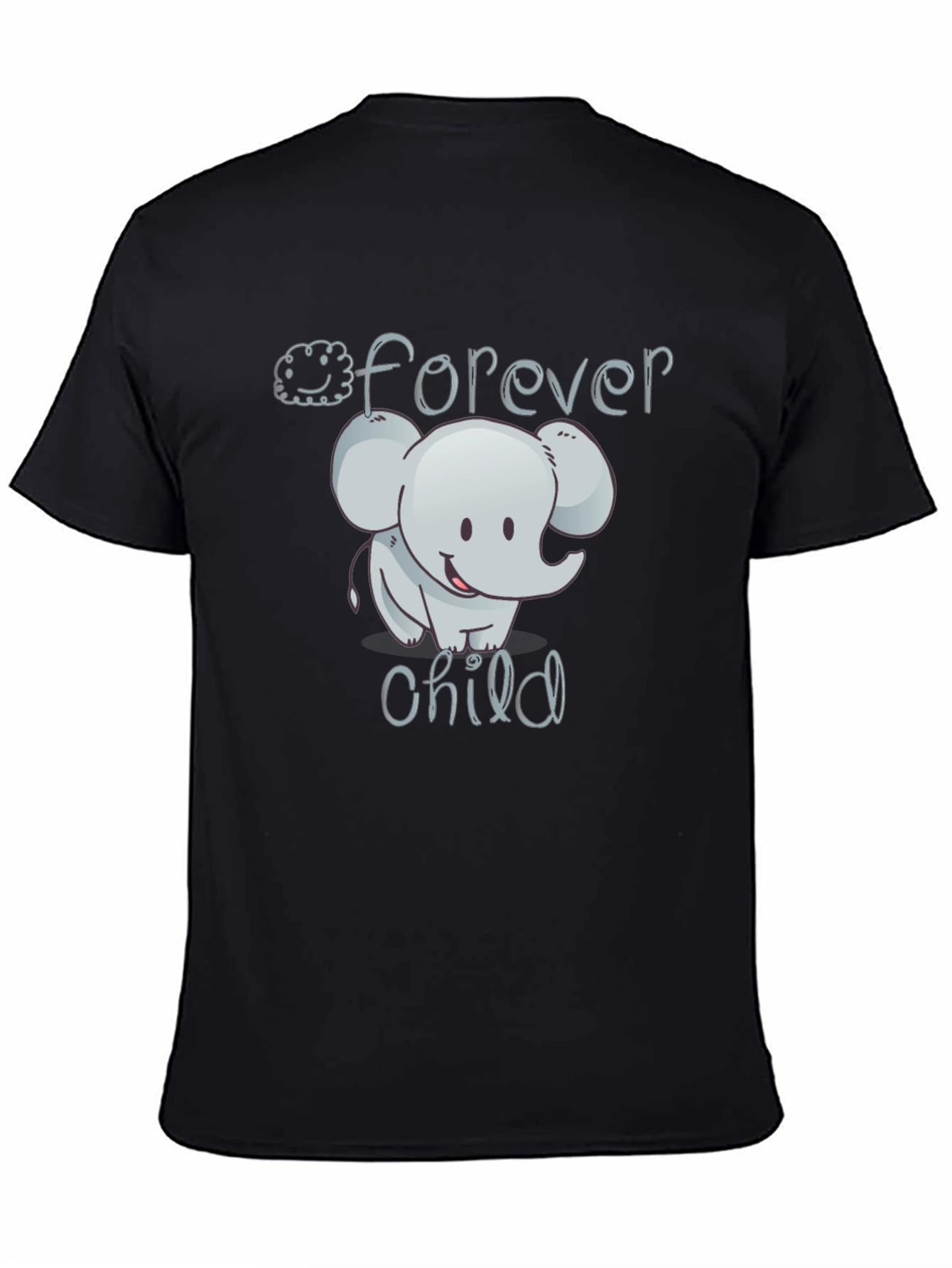 Black Forever Child Elephant Black T-Shirt view 4