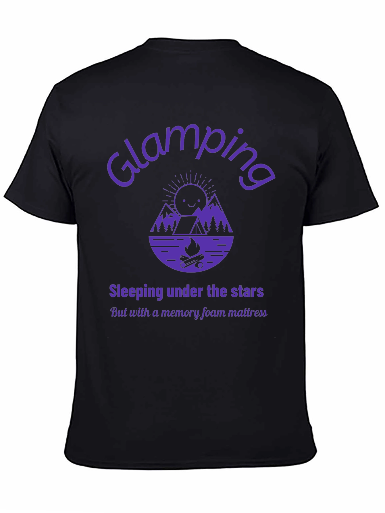 Black Glamping Graphic Tee - Sleeping Under the Stars view 4