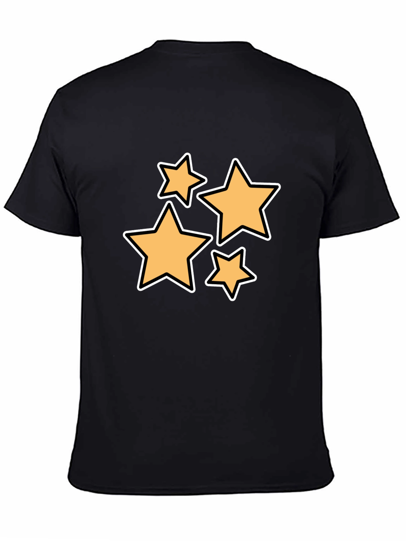 Black Stylish Black T-Shirt with Star Design view 4