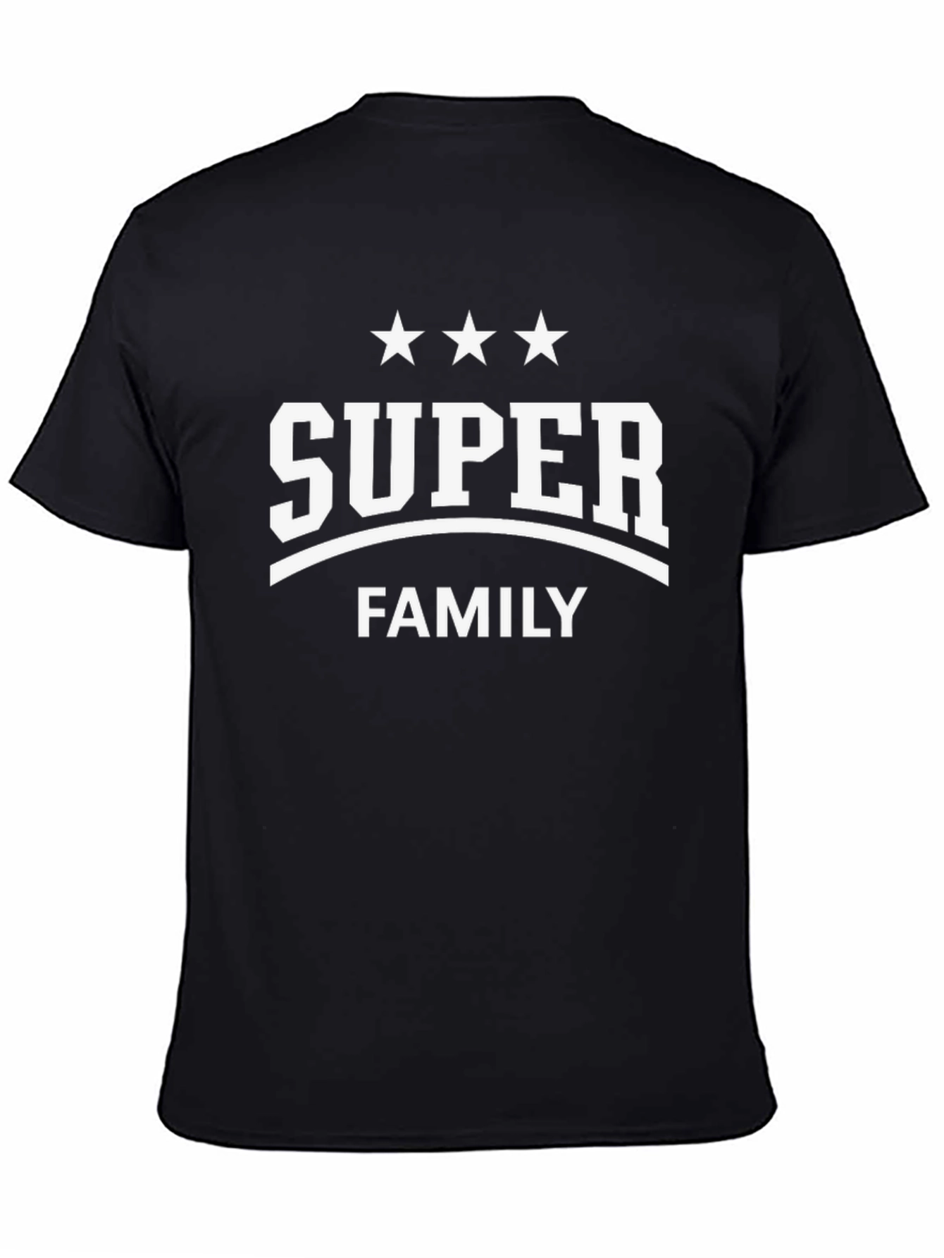 Black Super Family T-Shirt - Black Cotton Tee view 4