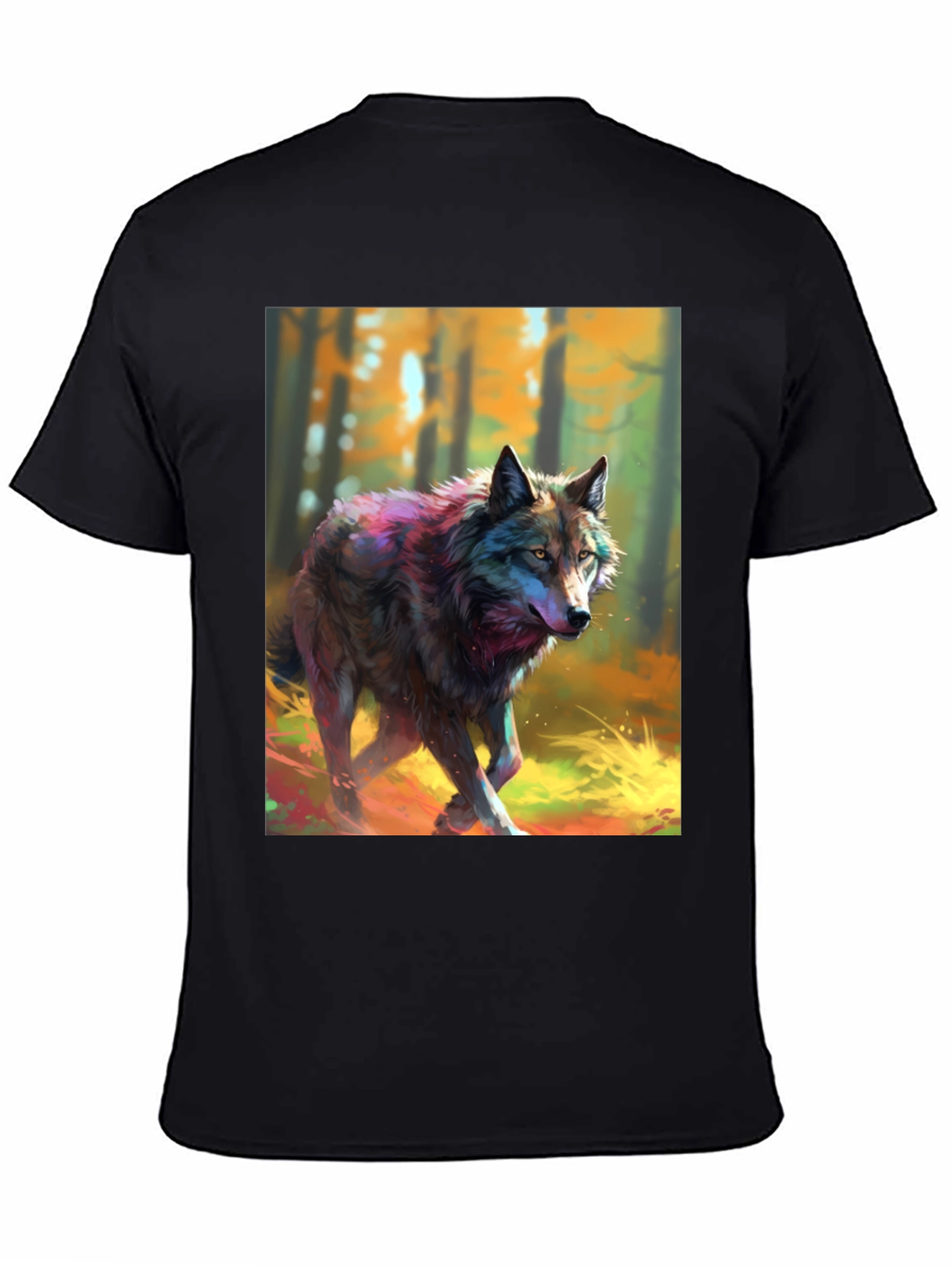 Black Wolf Graphic Tee - Black Cotton Blend view 4