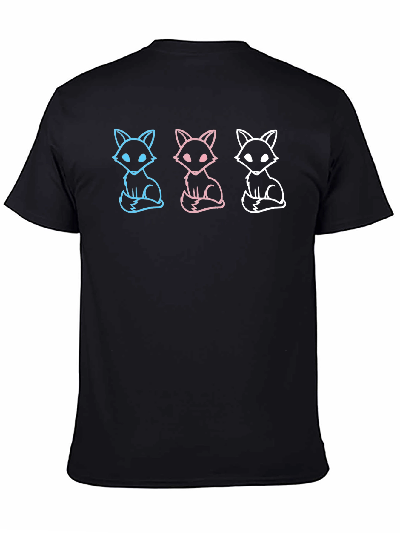 Black Fox Trio Graphic Tee - Stylish Black T-Shirt view 4