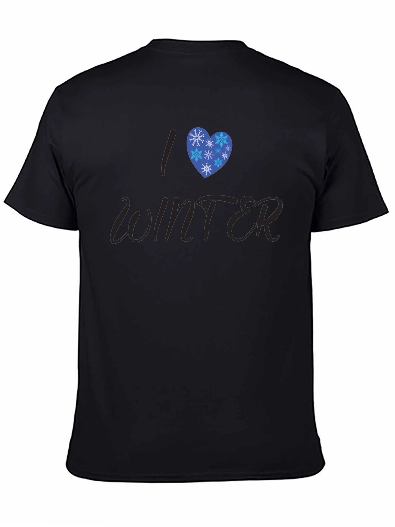 Black I Heart Winter Graphic Tee - Stylish Seasonal T-Shirt view 4