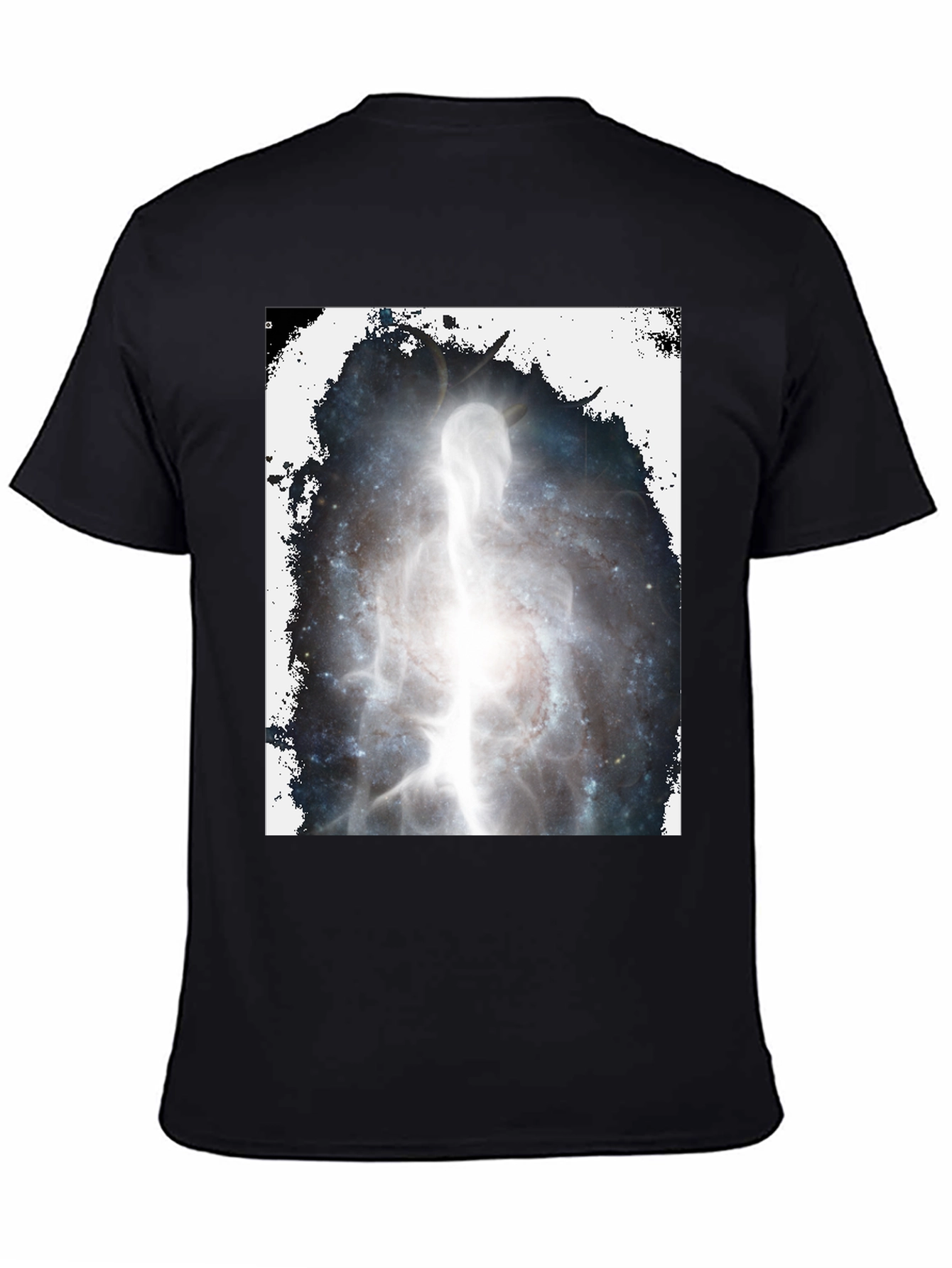 Black Cosmic Being Black Graphic T-Shirt view 4
