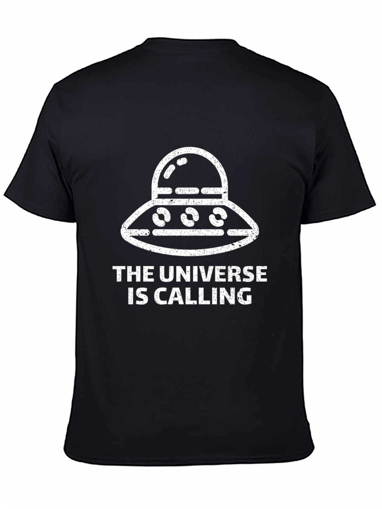 Black Universe Calling Graphic T-Shirt - Black view 4