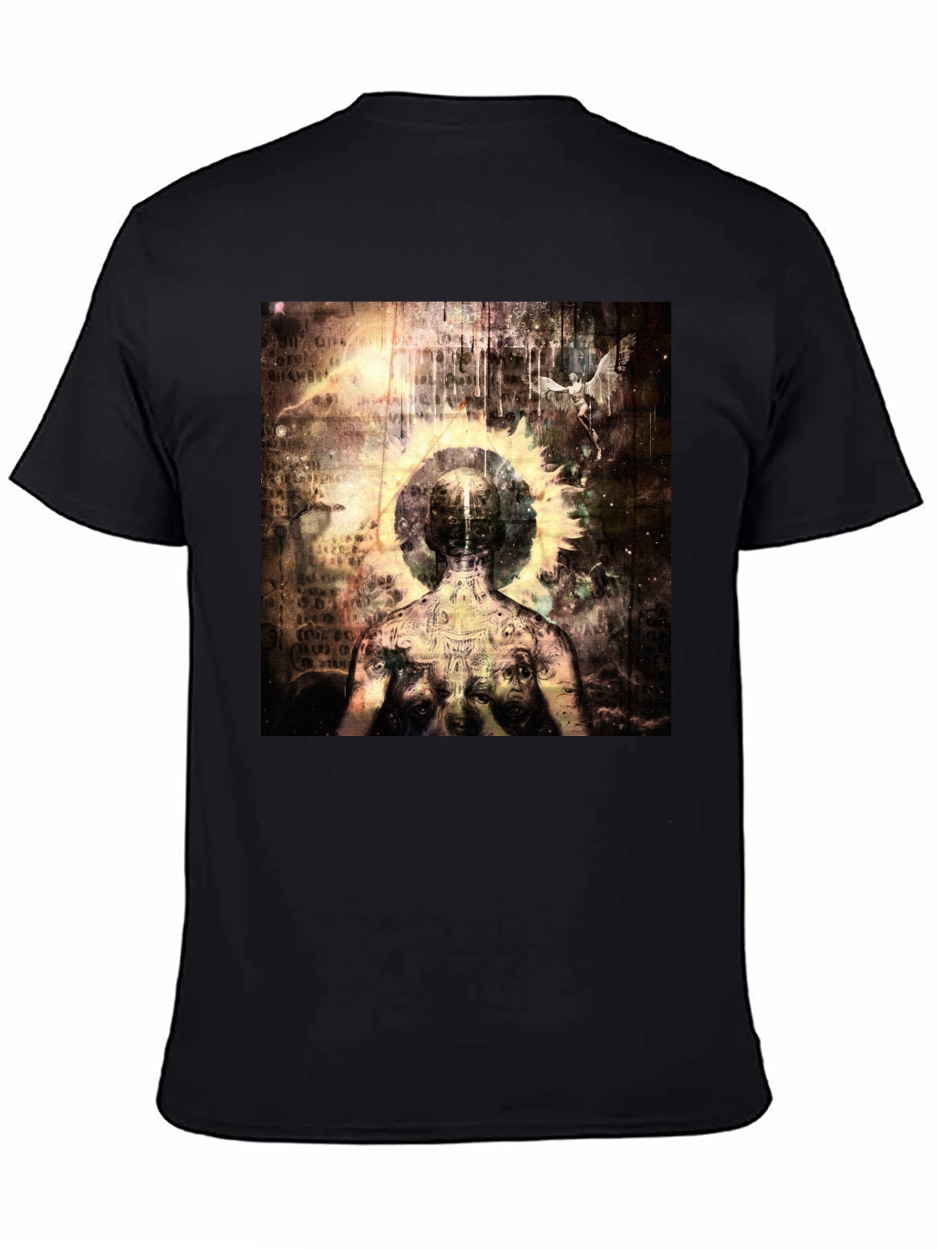 Black Abstract Art Graphic Tee - Black view 4
