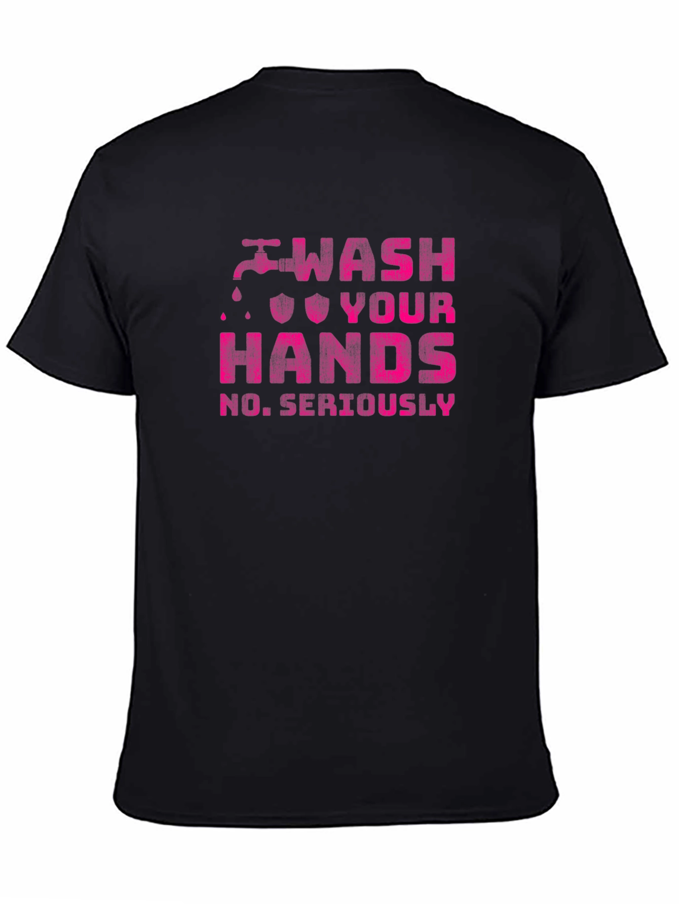 Black Wash Your Hands Graphic T-Shirt view 4