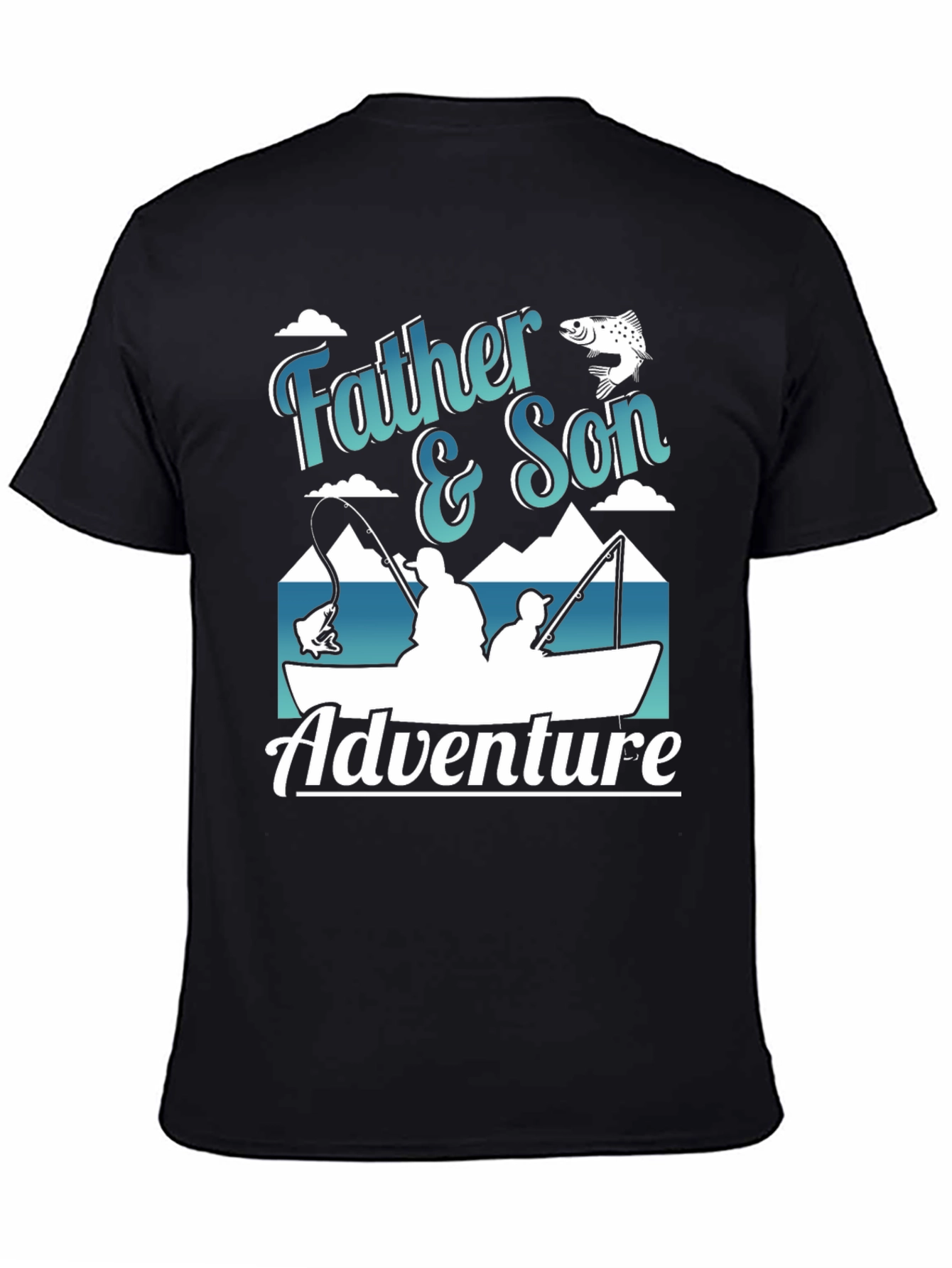 Black Father & Son Adventure Fishing T-Shirt view 4