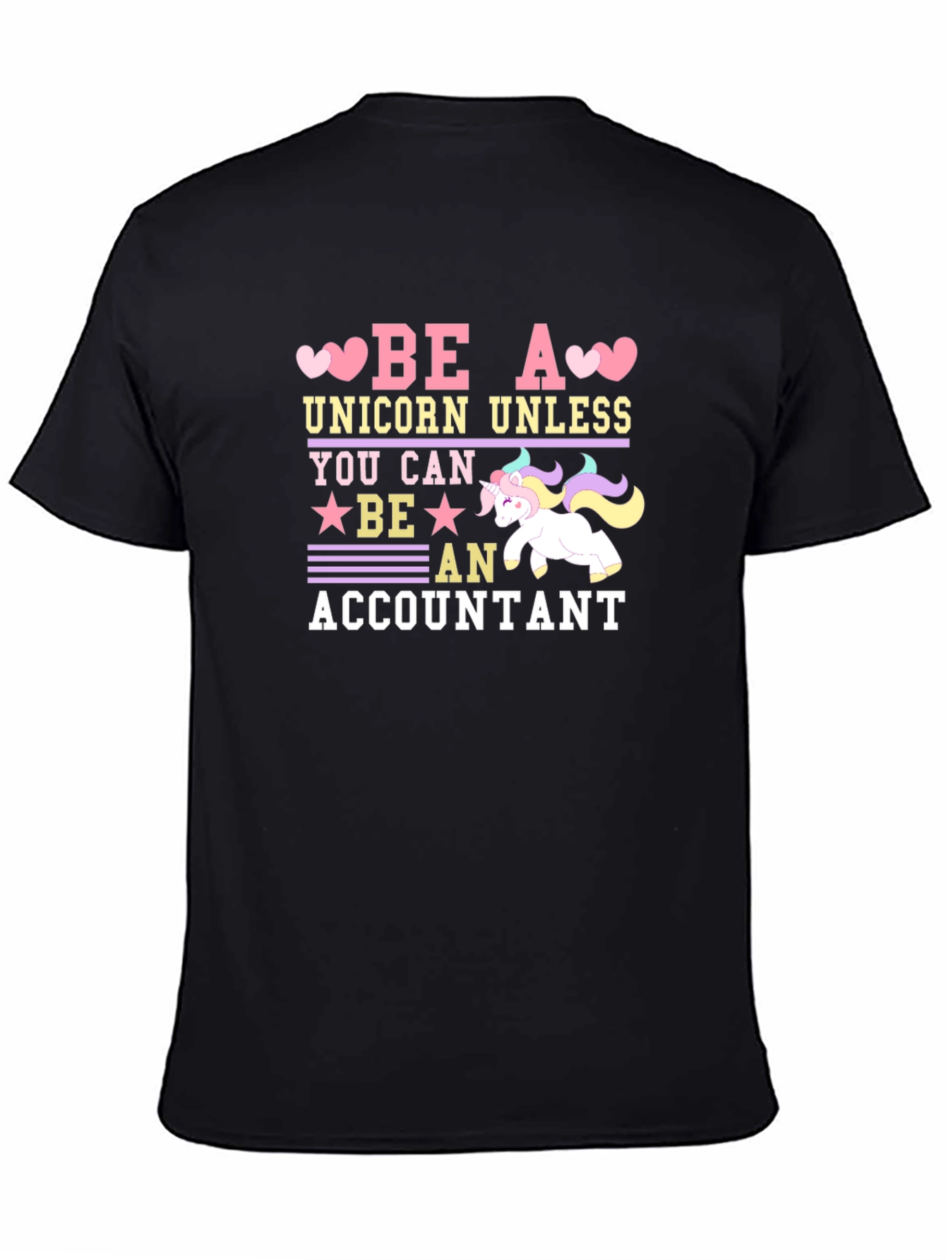 Black Be a Unicorn Accountant T-Shirt view 4