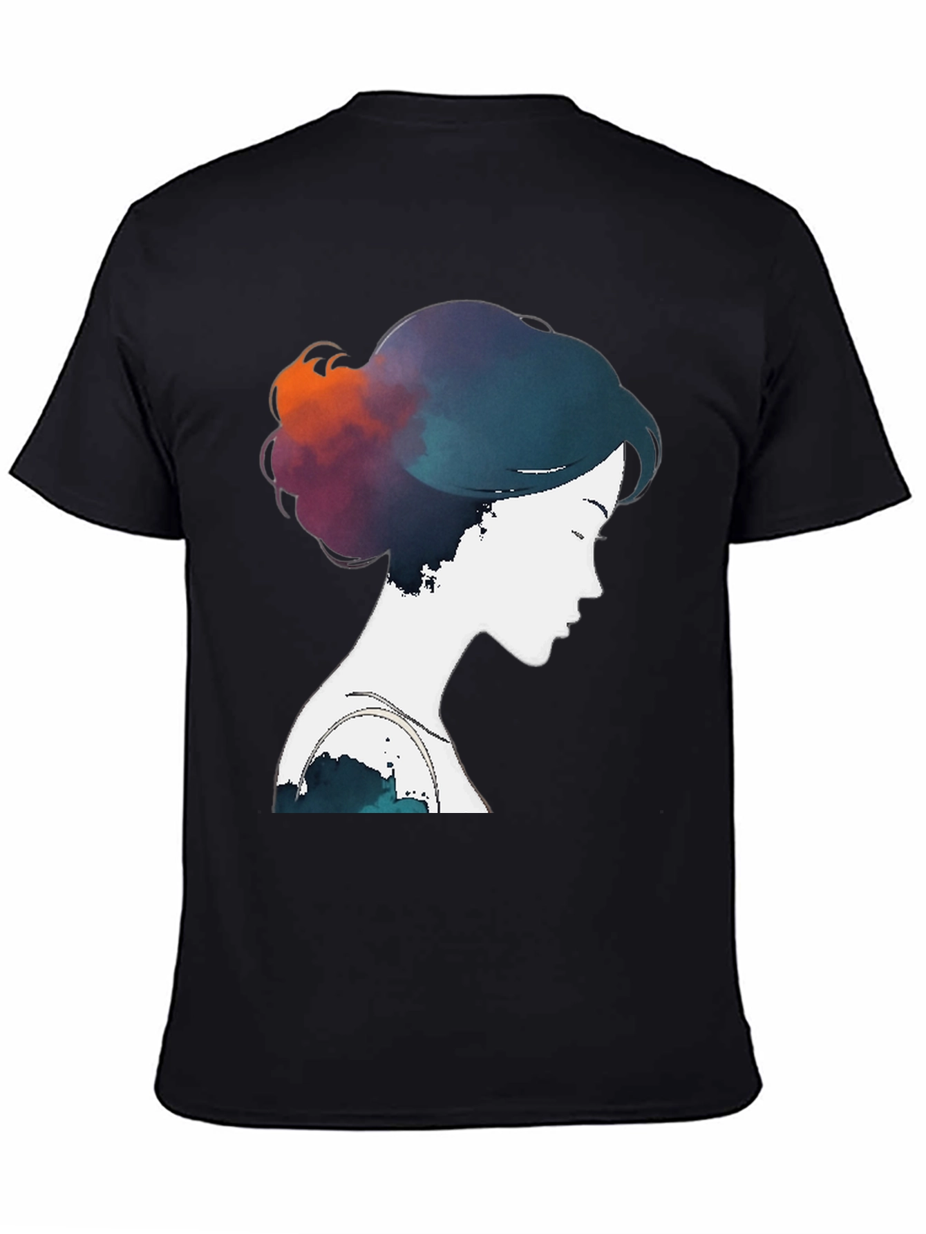 Black Watercolor Silhouette T-Shirt - Artistic Design view 4