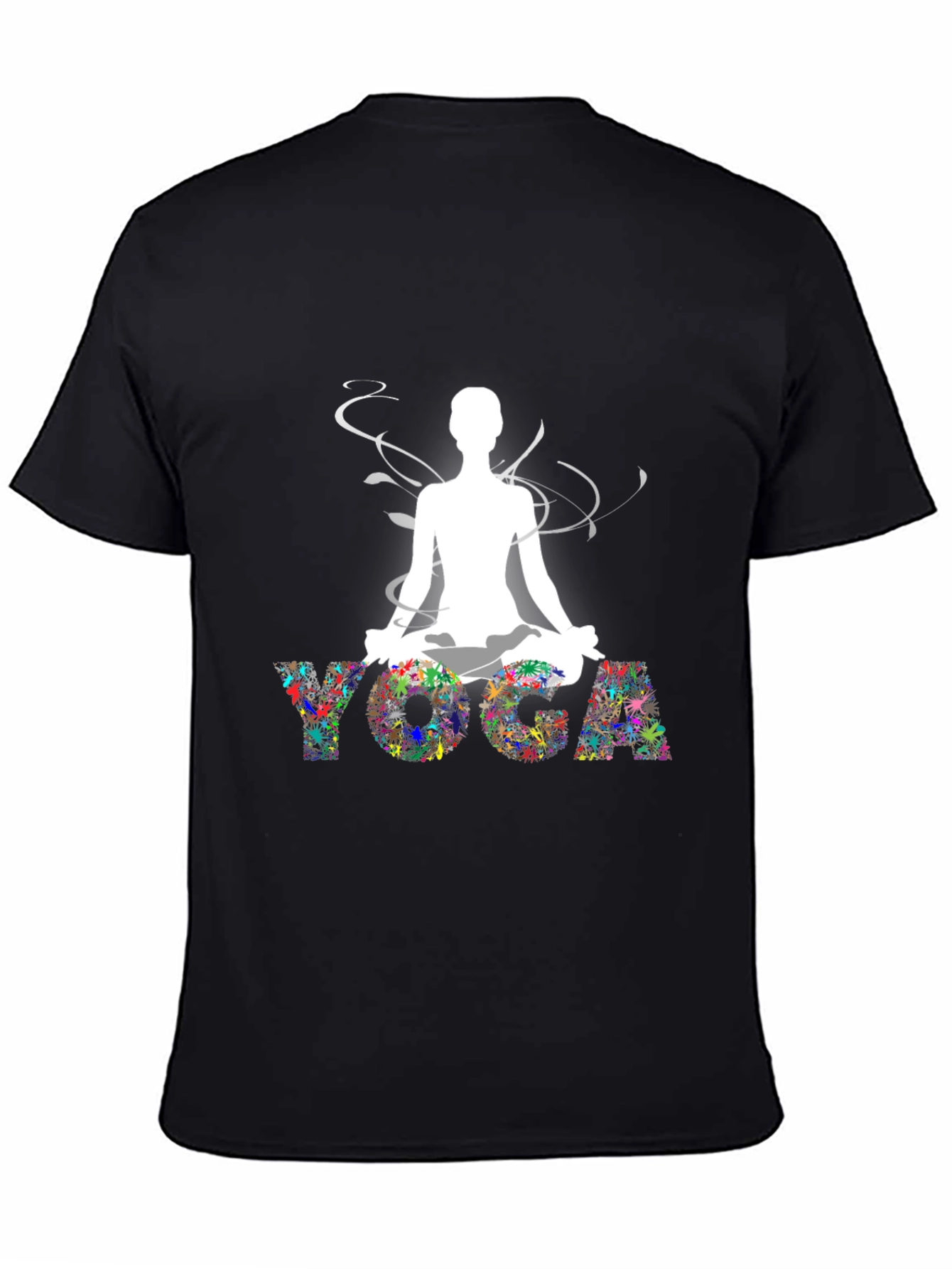 Black Yoga Graphic Black T-Shirt view 4