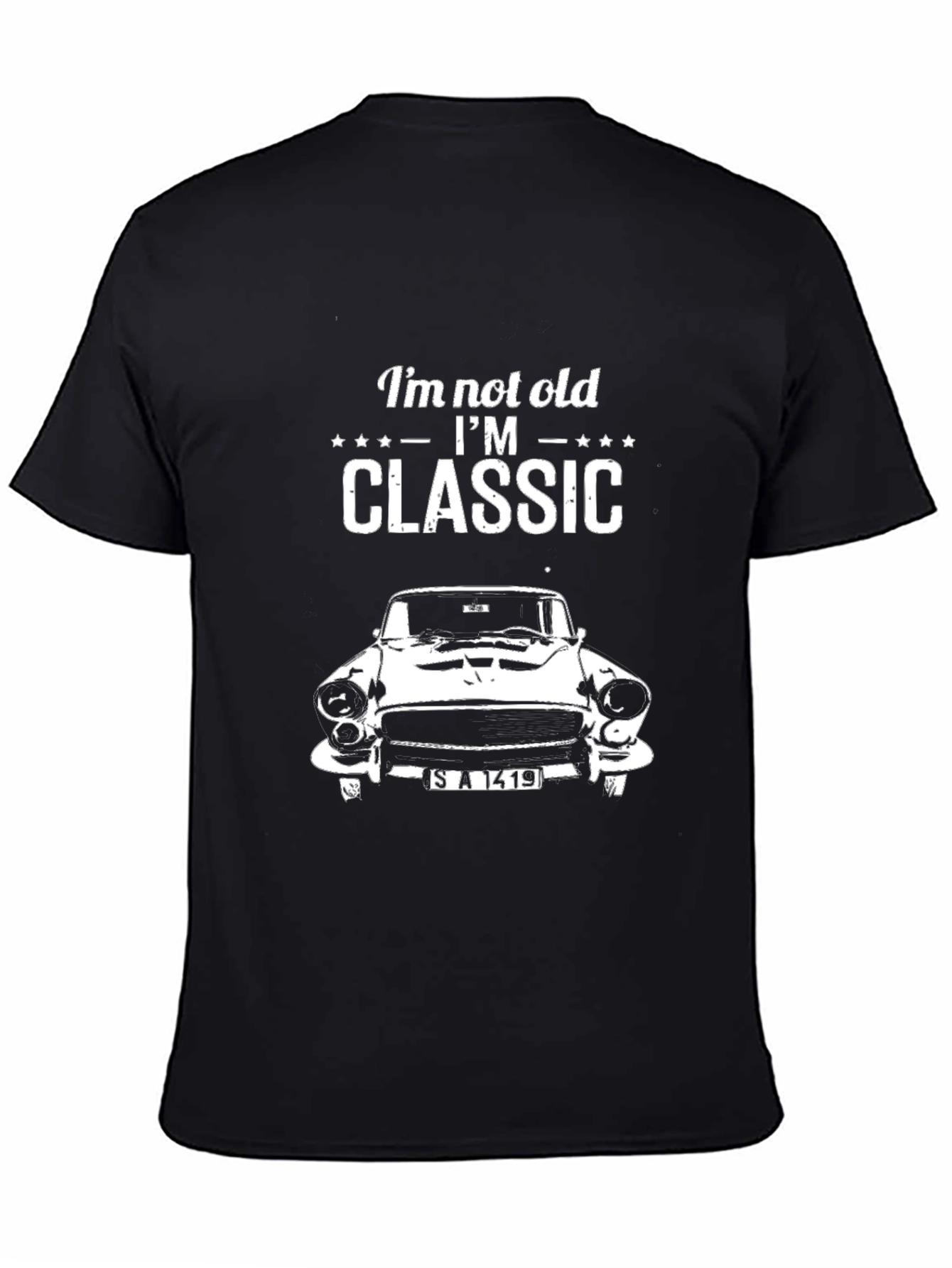 Black Classic Car T-Shirt - I'm Not Old, I'm Classic view 4