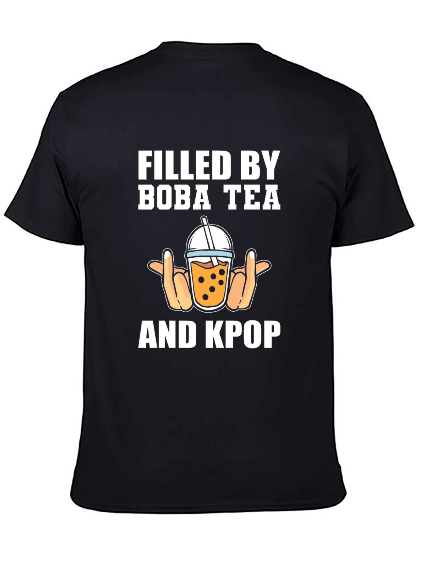 Black Filled By Boba Tea & KPOP T-Shirt view 4