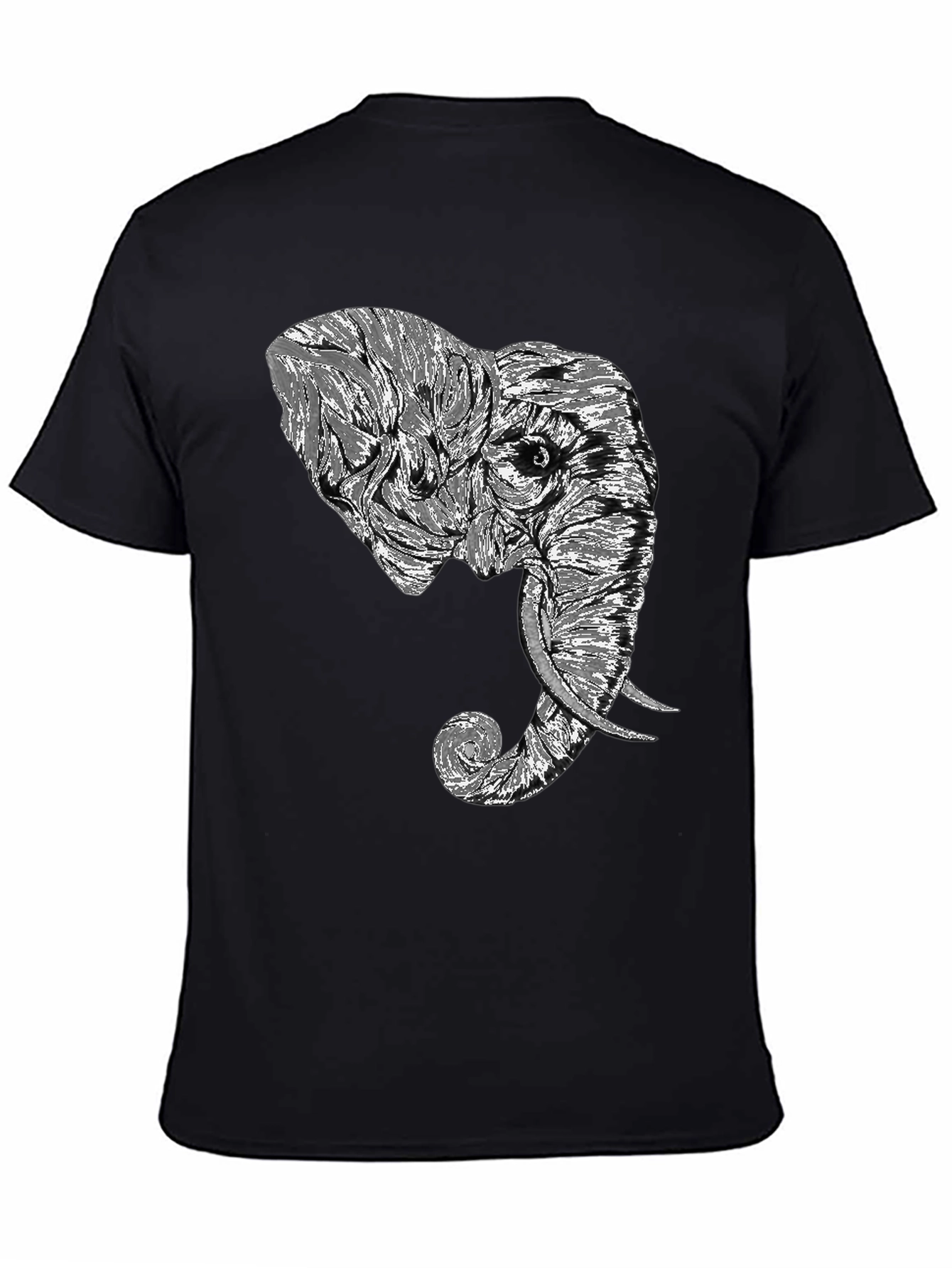 Elephant Graphic Tee - Stylish Men's Black T-Shirt - 4