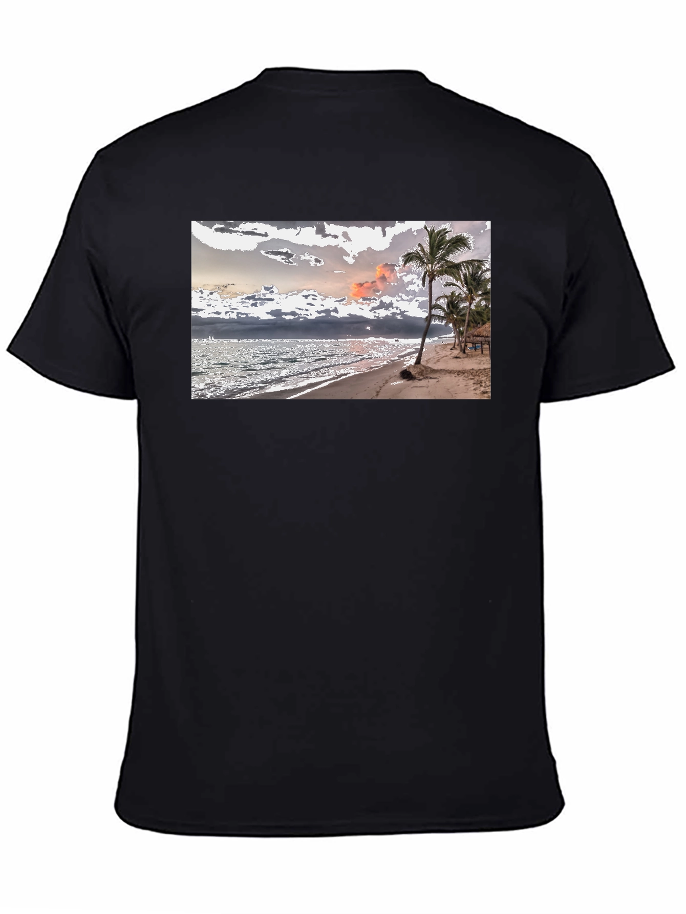 Black Beach Scene Graphic Tee view 4