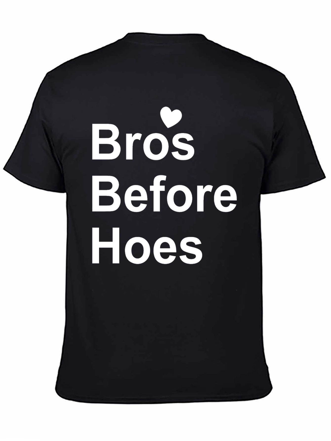 Black Bros Before Hoes Graphic Tee - Black Cotton Crew Neck view 4