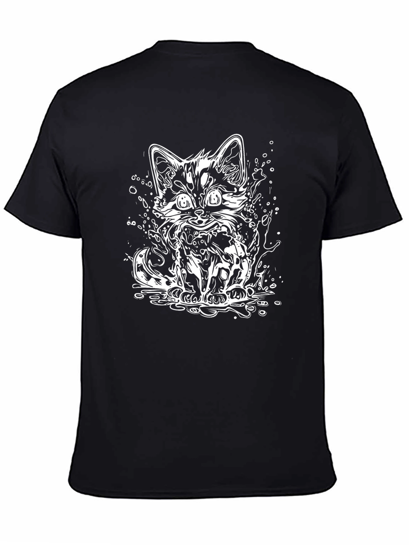 Black Cool Cat Graphic T-Shirt - Black view 4
