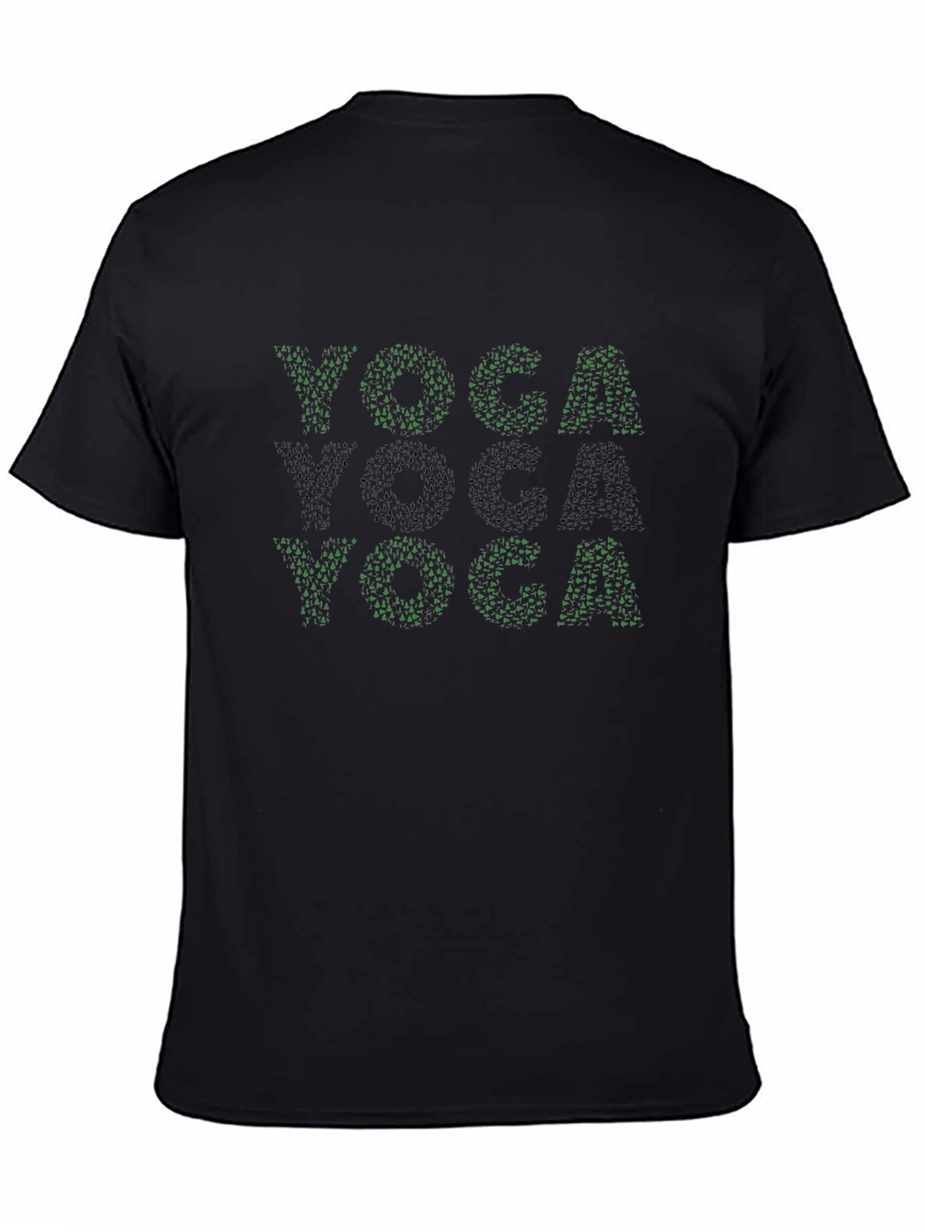 Black Yoga T-Shirt | Tree Silhouette Design view 4