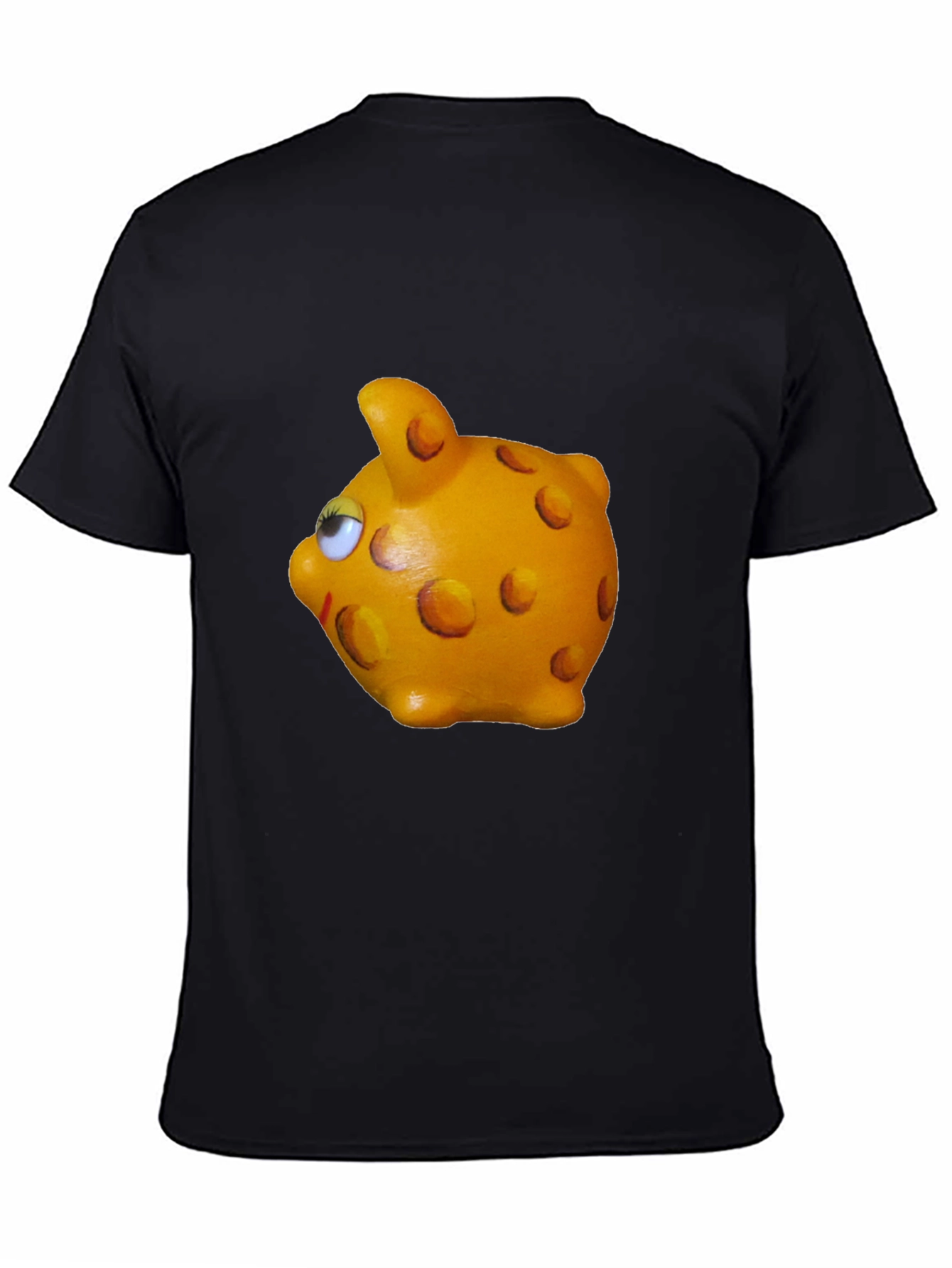 Black Funny Piggy Bank Graphic Tee - Unisex view 4