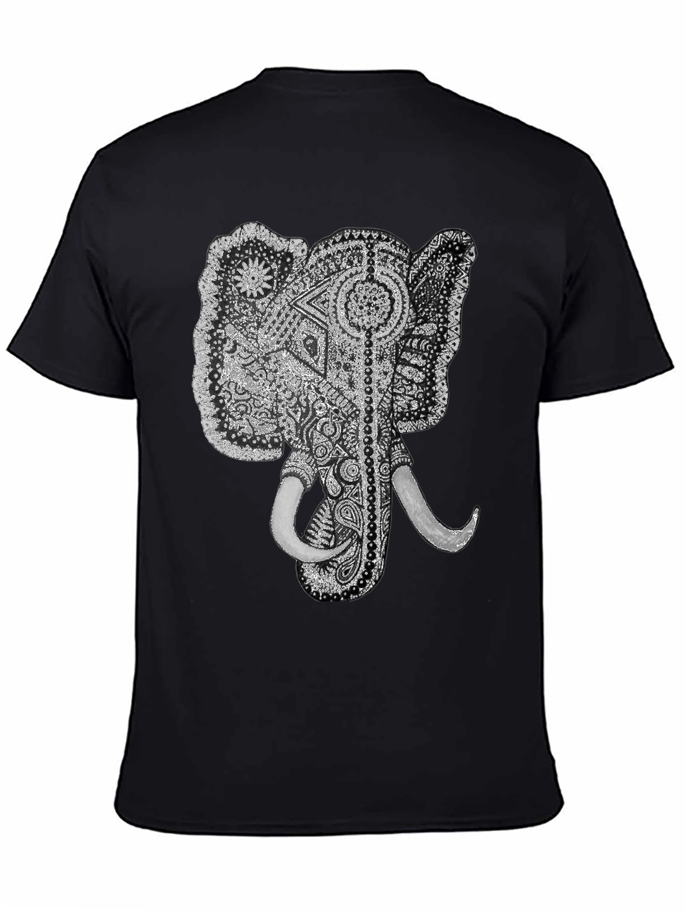 Black Elephant Graphic Tee - Black Cotton T-Shirt view 4