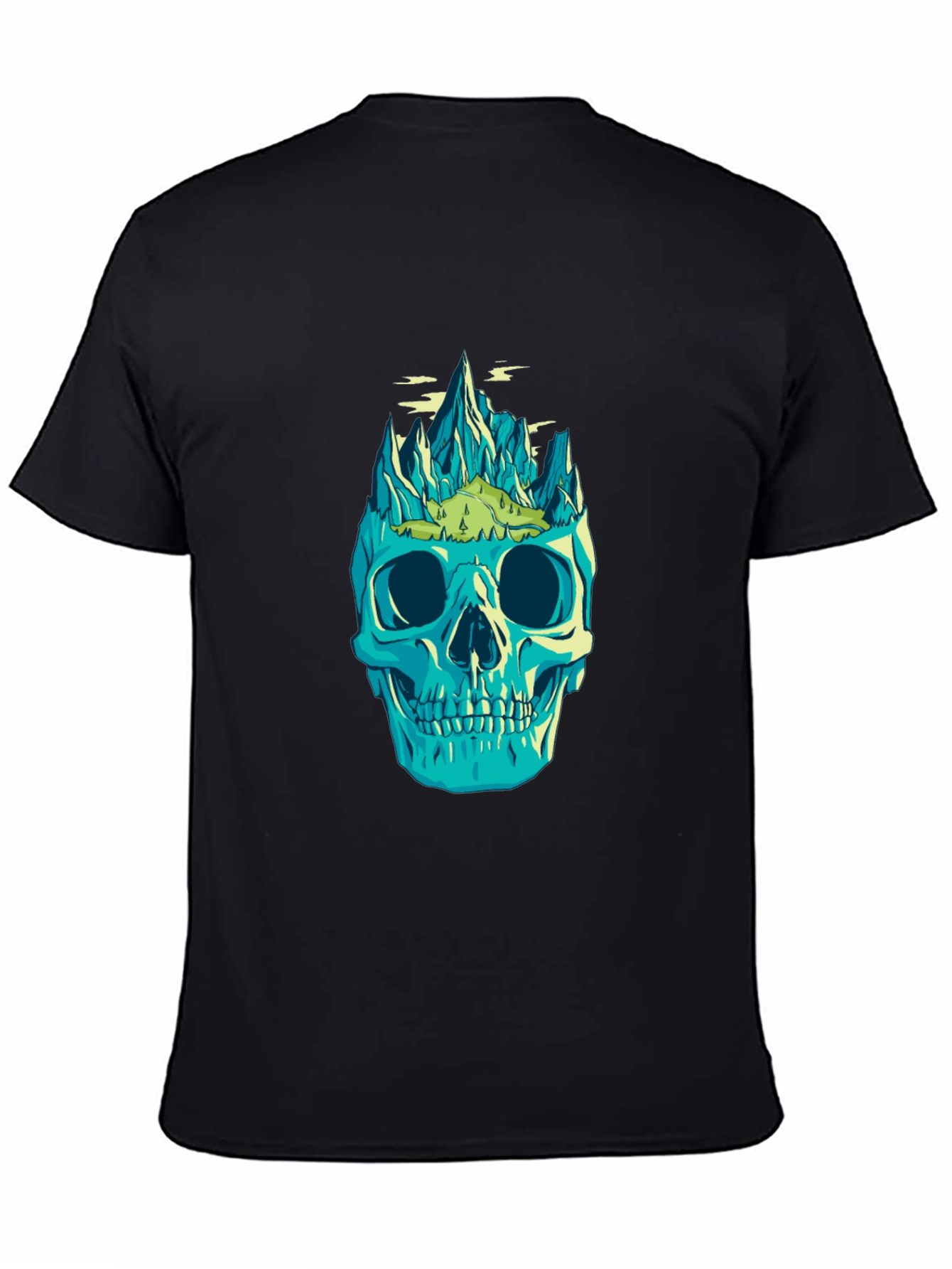 Black Skull Mountain Graphic Tee - Unique Design view 4