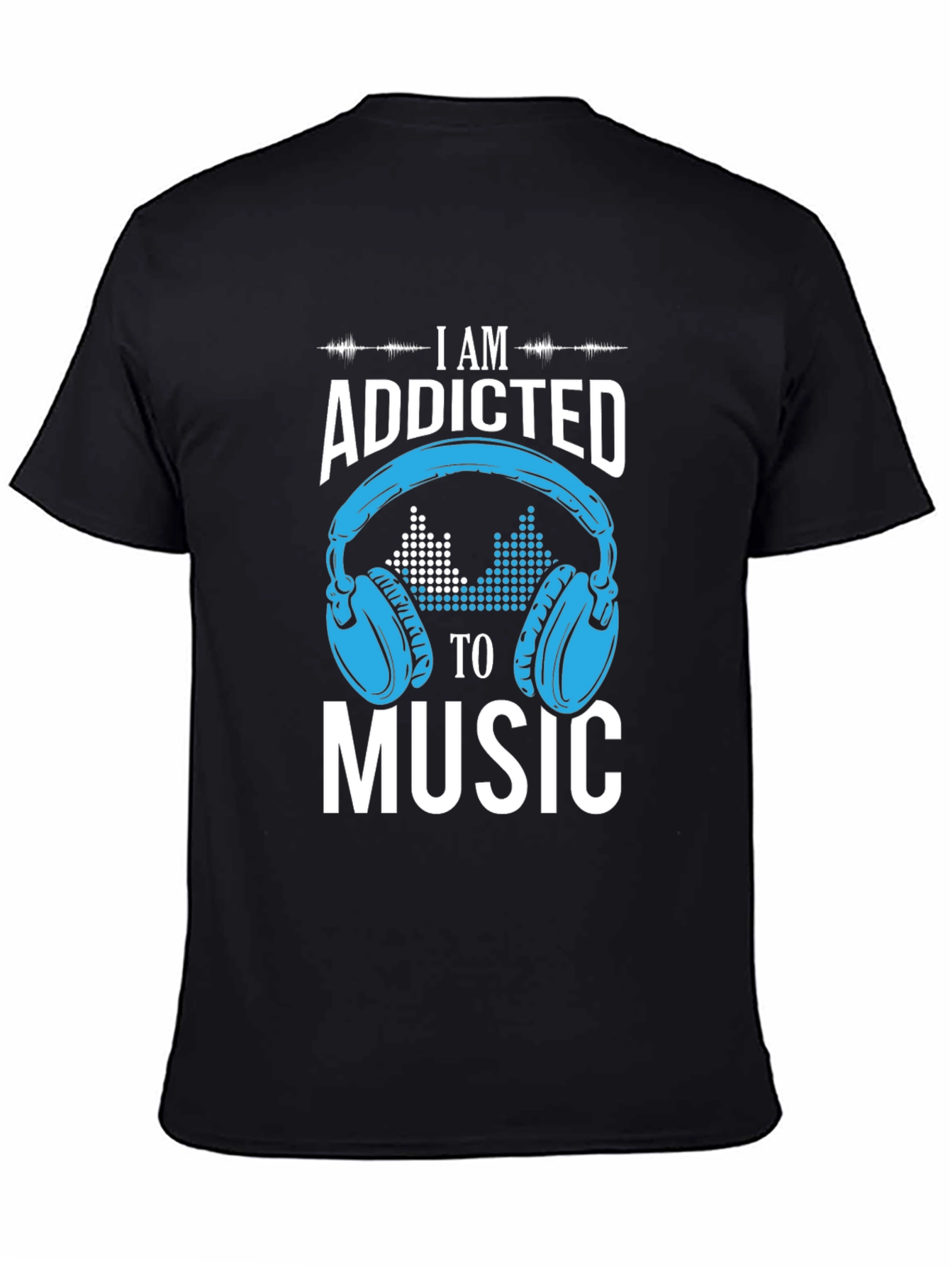 Black Addicted to Music Graphic Print T-Shirt view 4