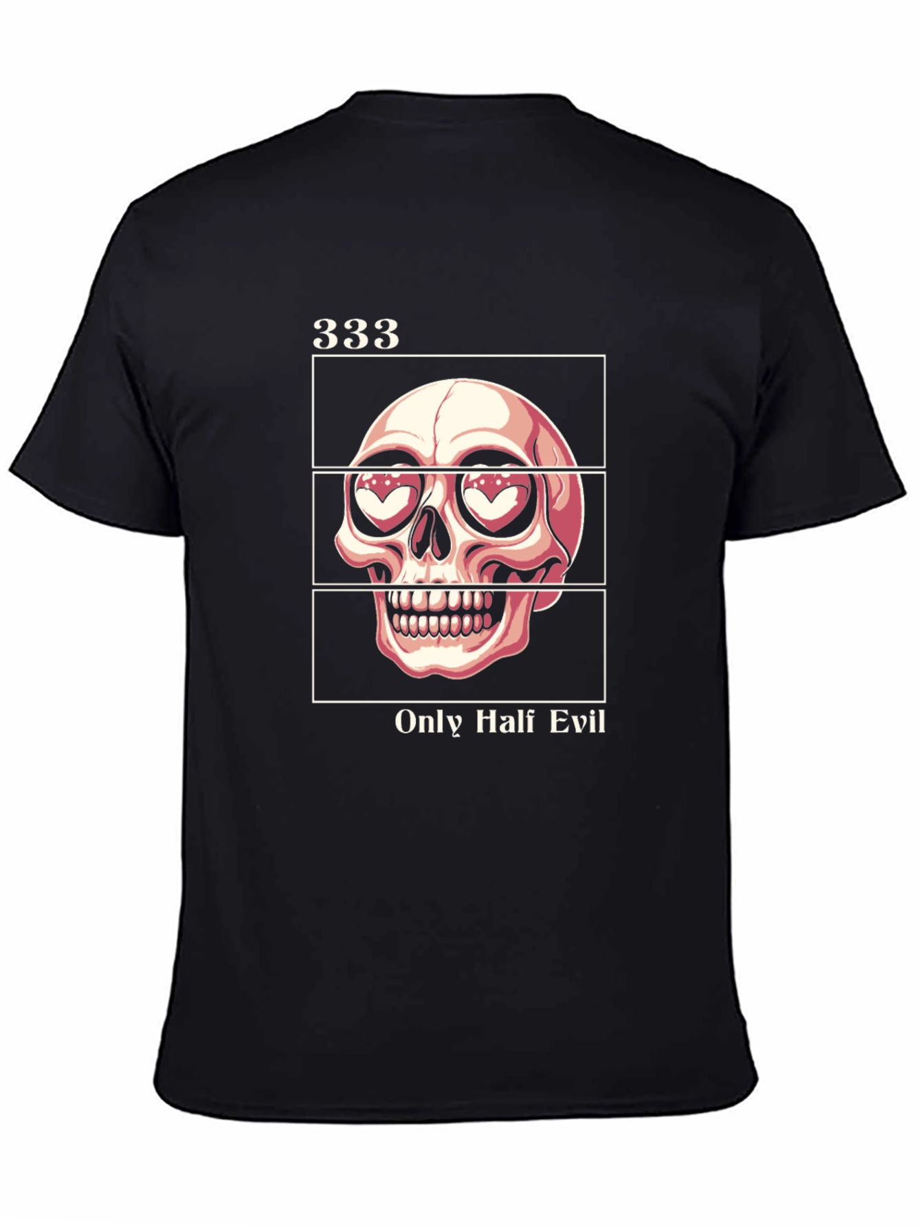 Black 333 Only Half Evil Graphic Tee - Black view 4