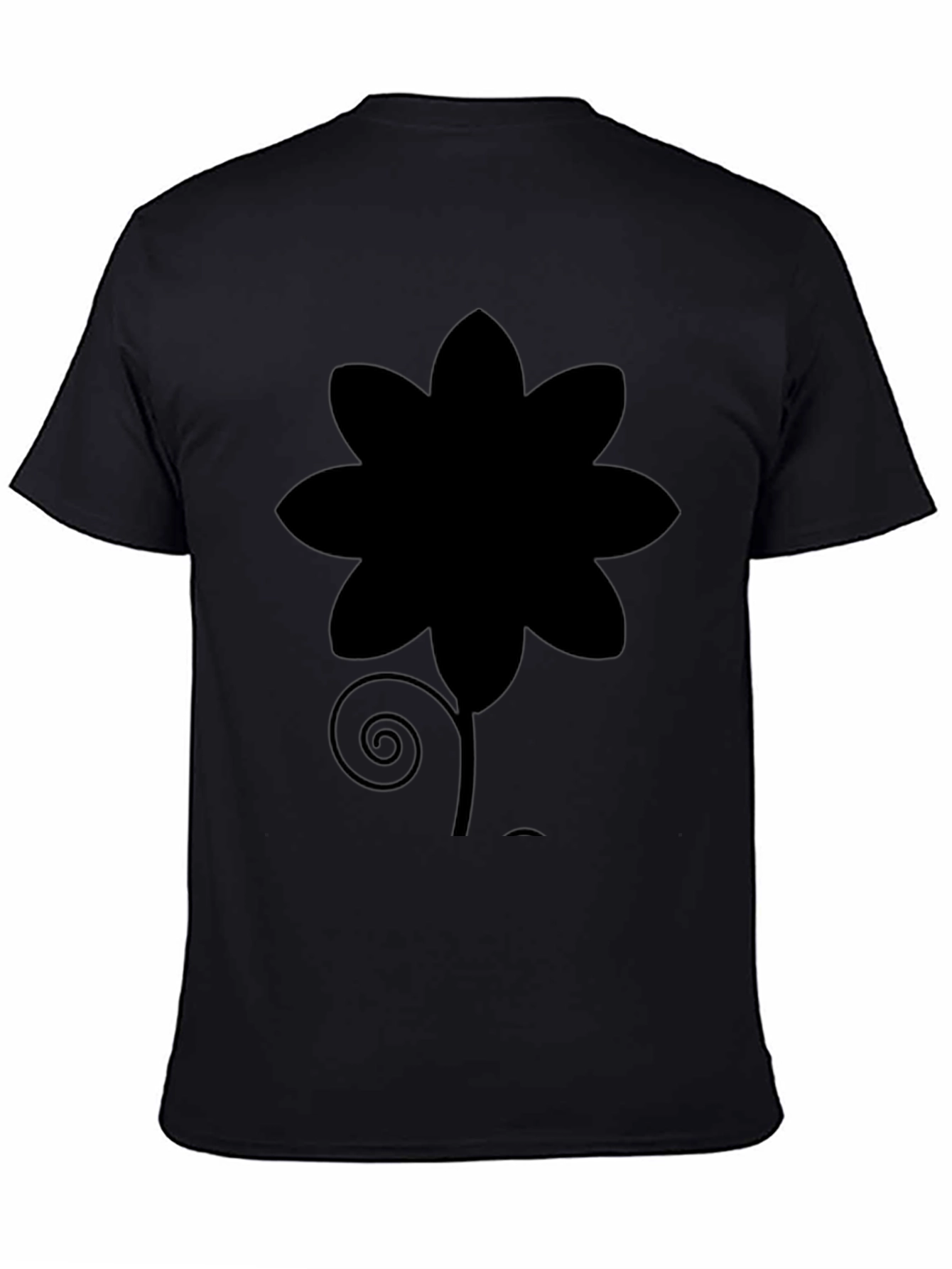 Black Black Flower Graphic Tee - Soft Cotton Casual Shirt view 4