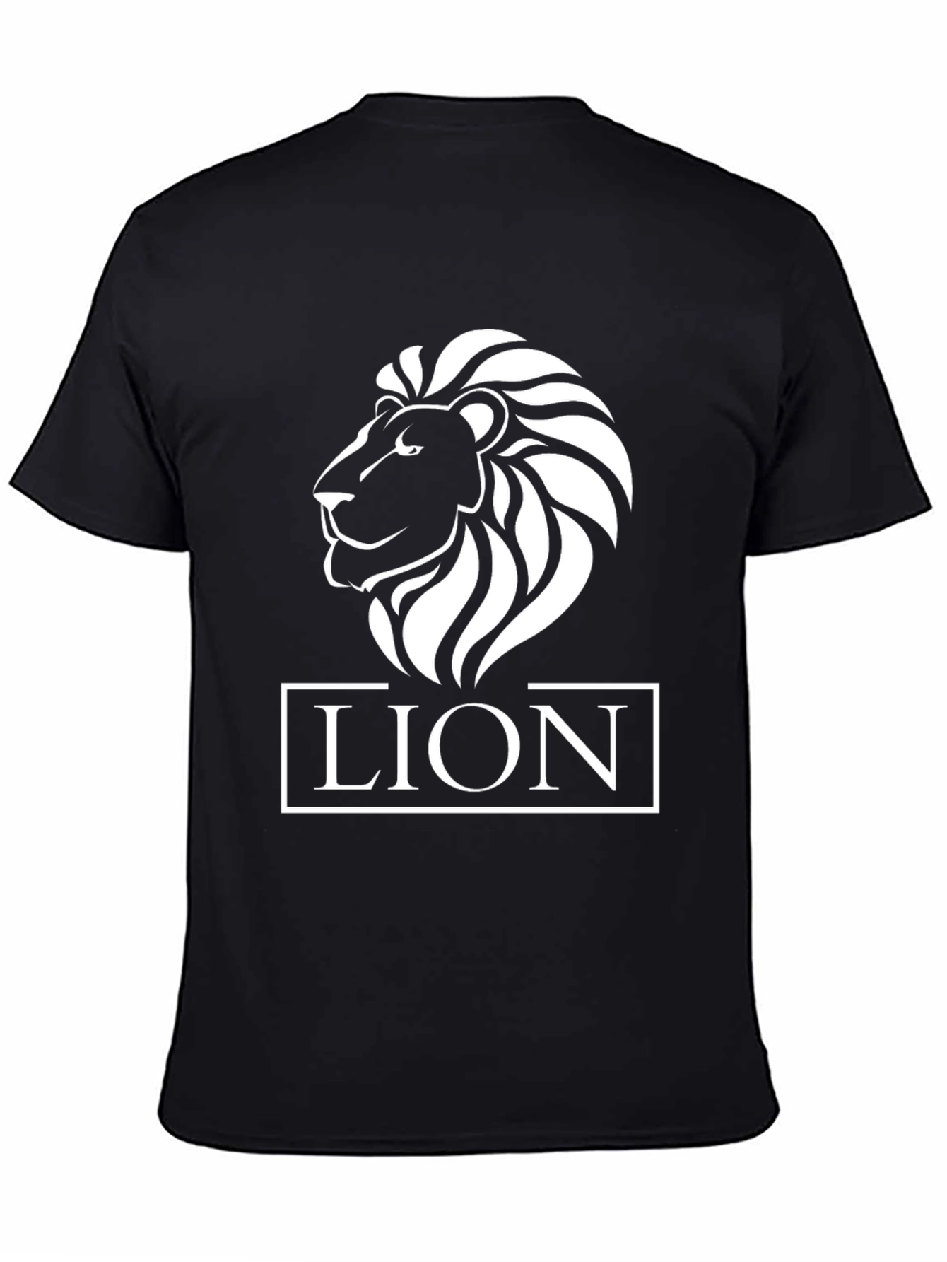 Black Lion Graphic Print Crew Neck T-Shirt view 4