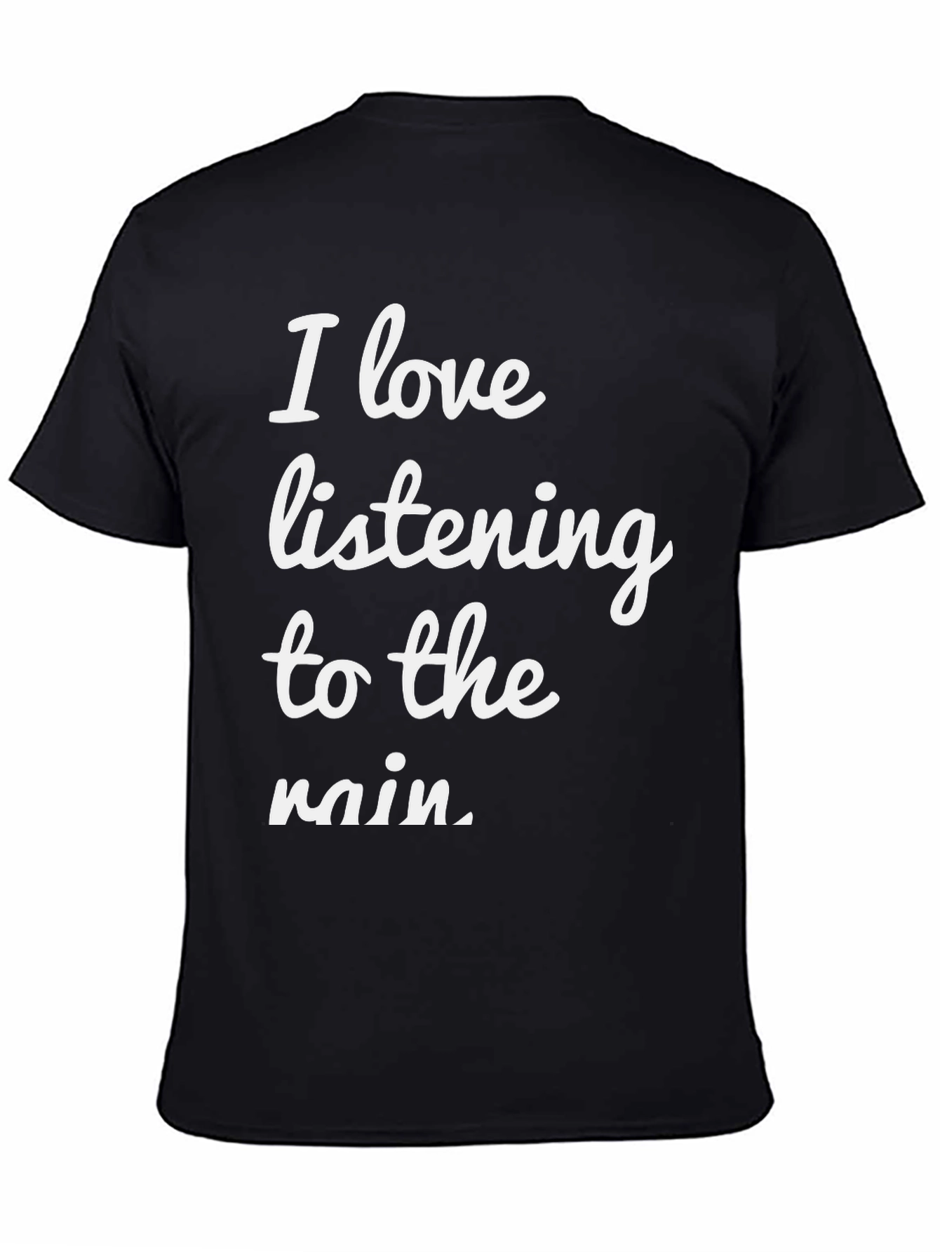 Black Rain Lover Tee - Soft Cotton Blend Black T-Shirt view 4