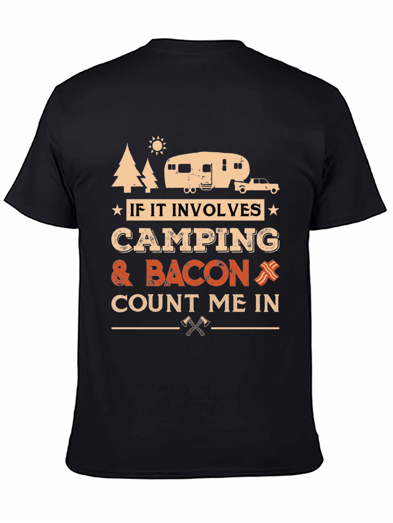 Black Camping & Bacon T-Shirt - Count Me In! view 4