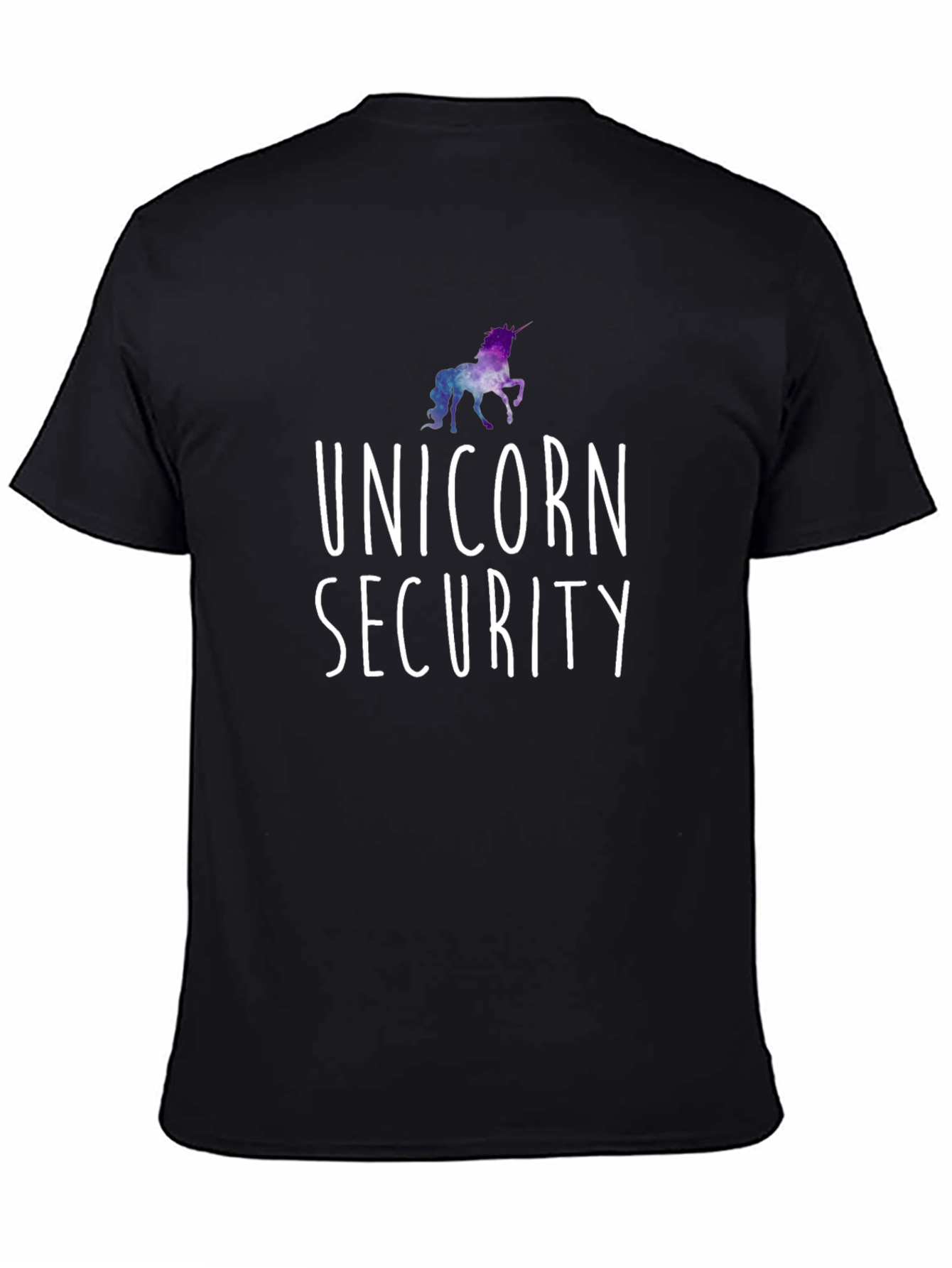 Black Unicorn Security T-Shirt - Funny Graphic Tee view 4