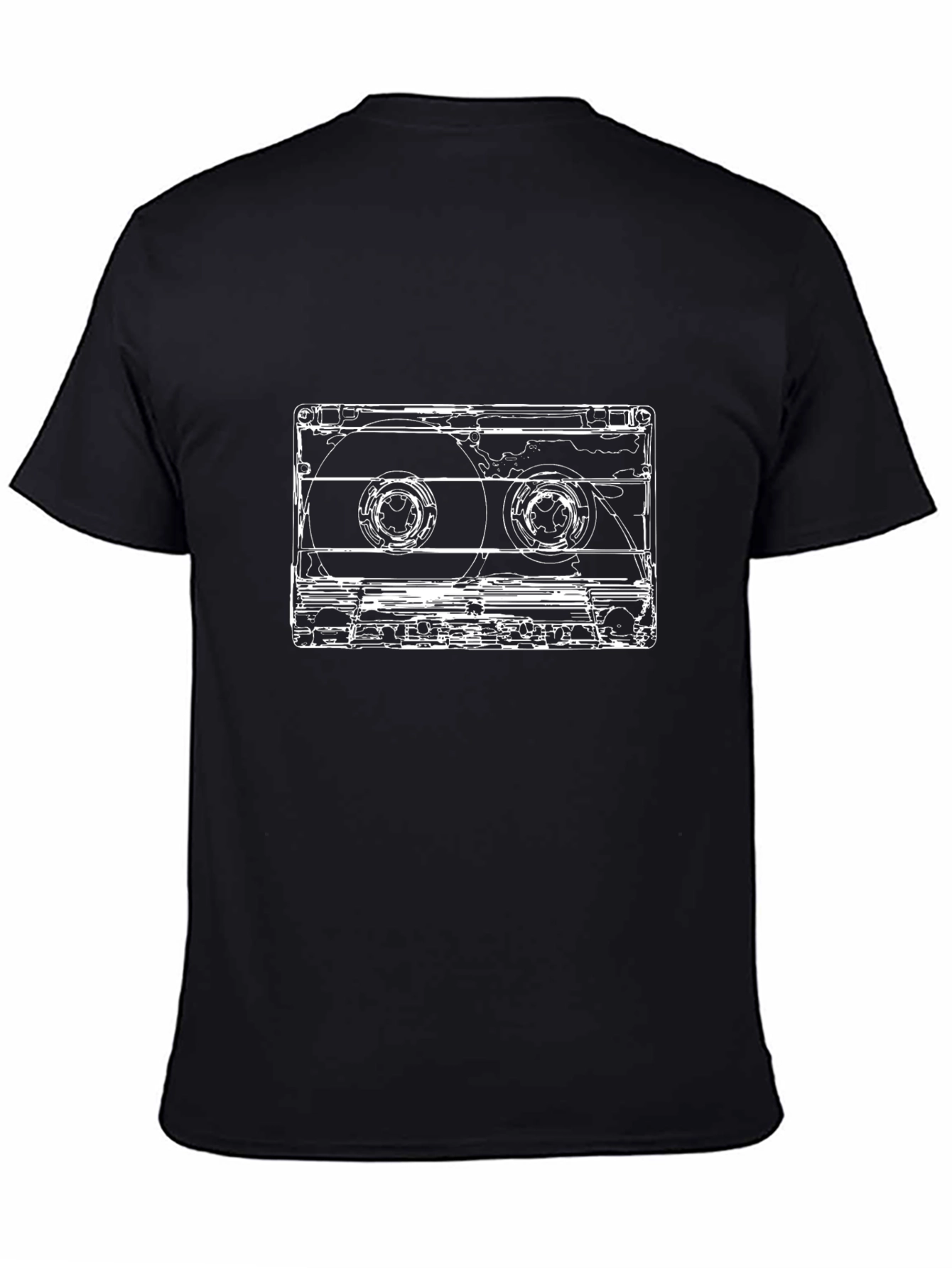 Black Retro Cassette Tape Graphic T-Shirt - Black view 4