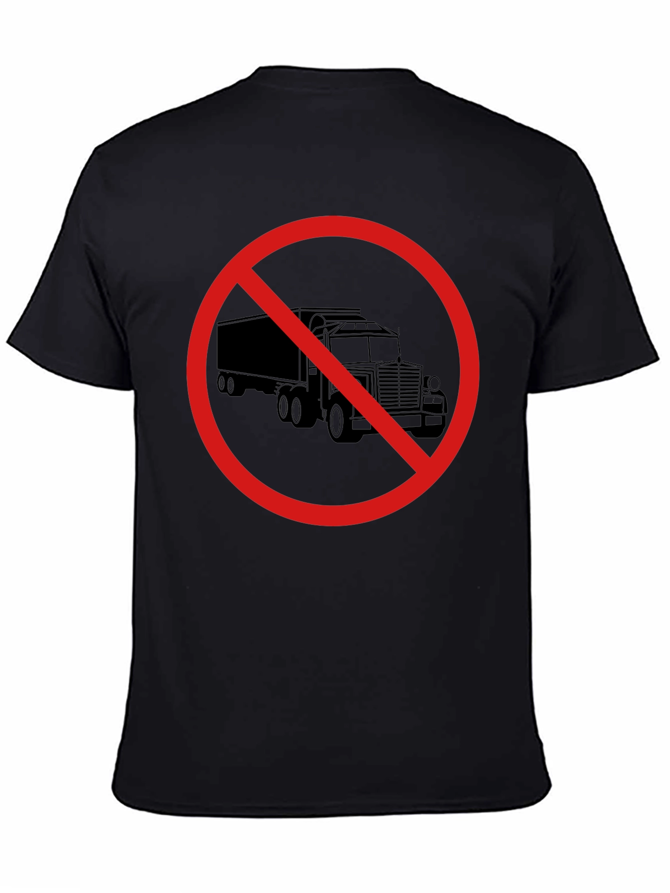 Black No Trucks Allowed Graphic Tee - Black Cotton T-Shirt view 4
