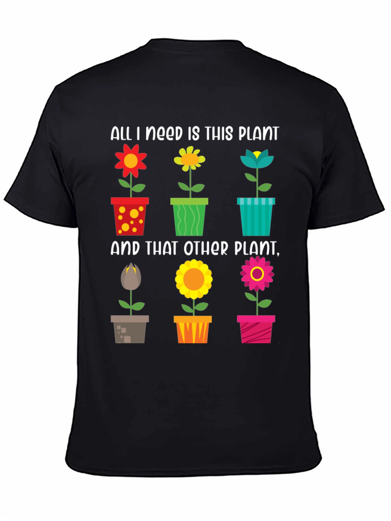 Black Plant Lover T-Shirt - Gardener Gift view 4