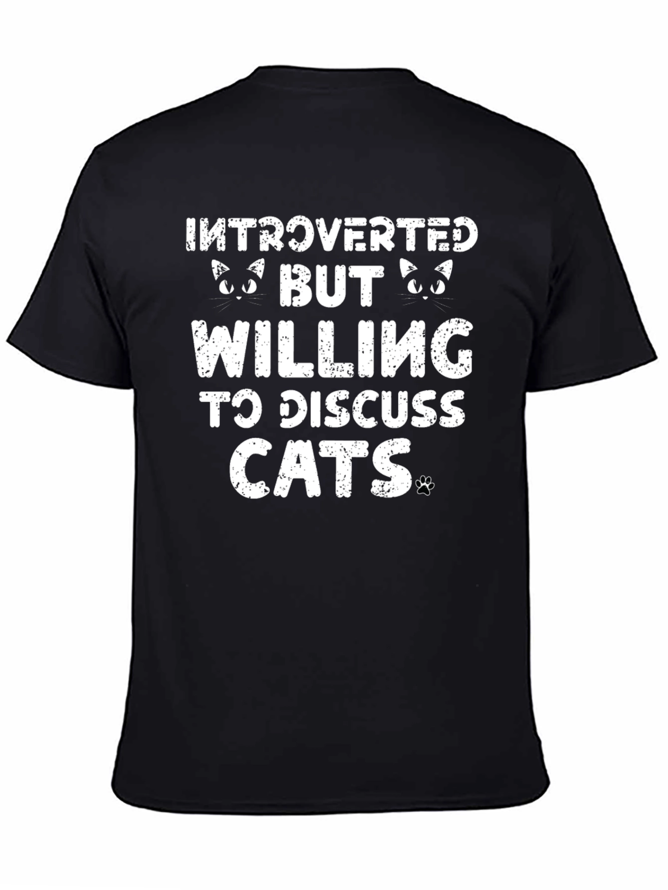 Black Introverted But Willing to Discuss Cats T-Shirt view 4
