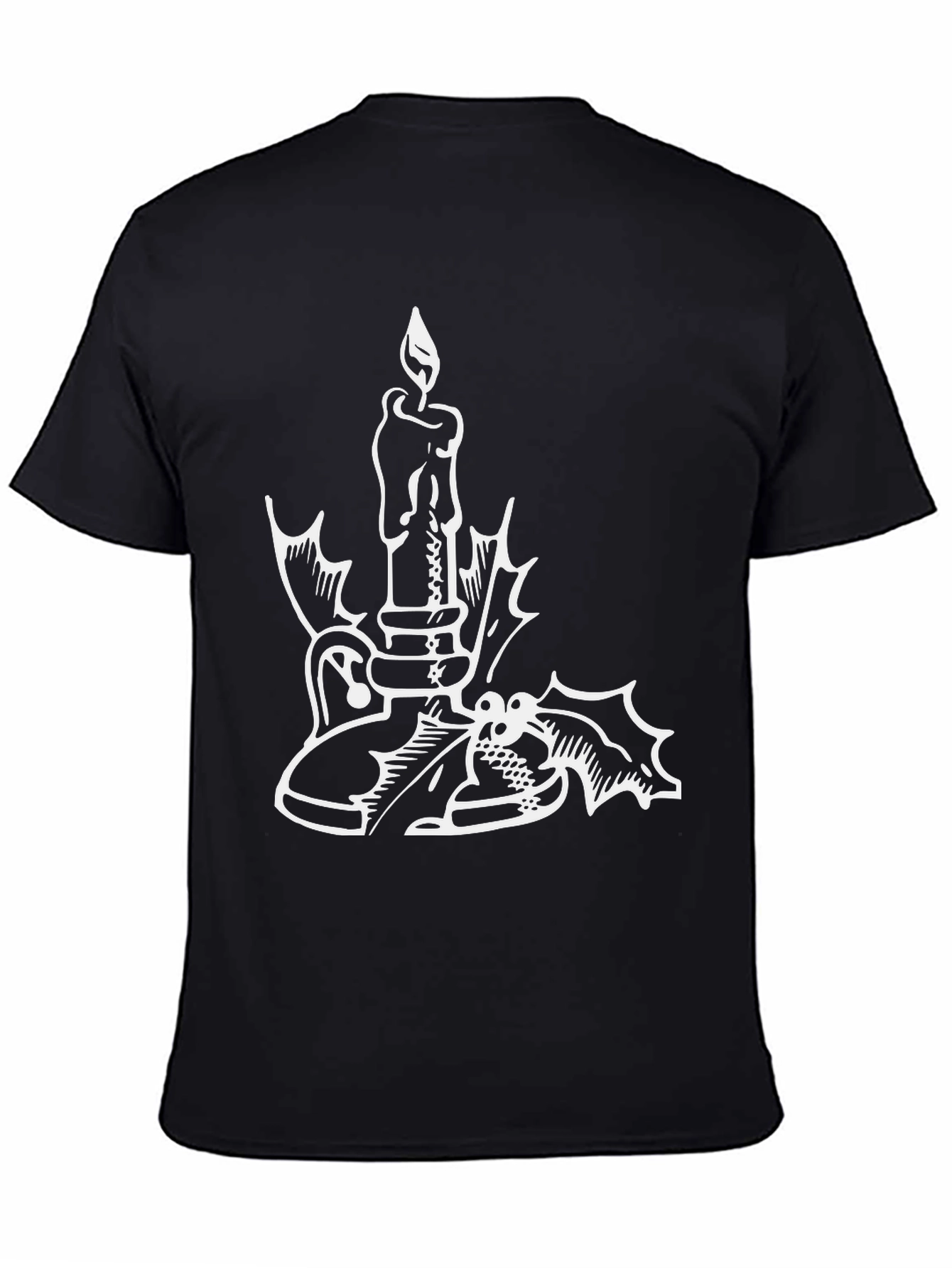 Festive Candle Graphic Tee - Black - 4
