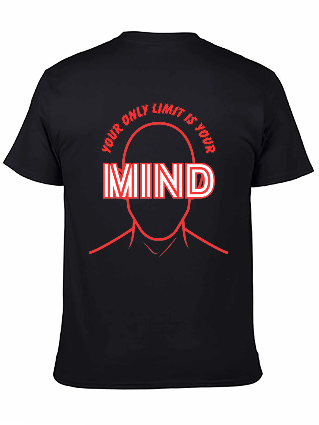 Black Mind Limit Graphic Tee - Black Cotton T-Shirt view 4