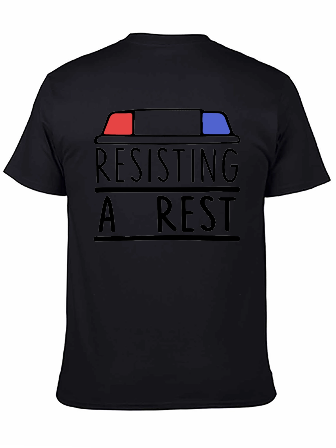 Black Resisting Arrest T-Shirt - Funny Slogan Tee view 4