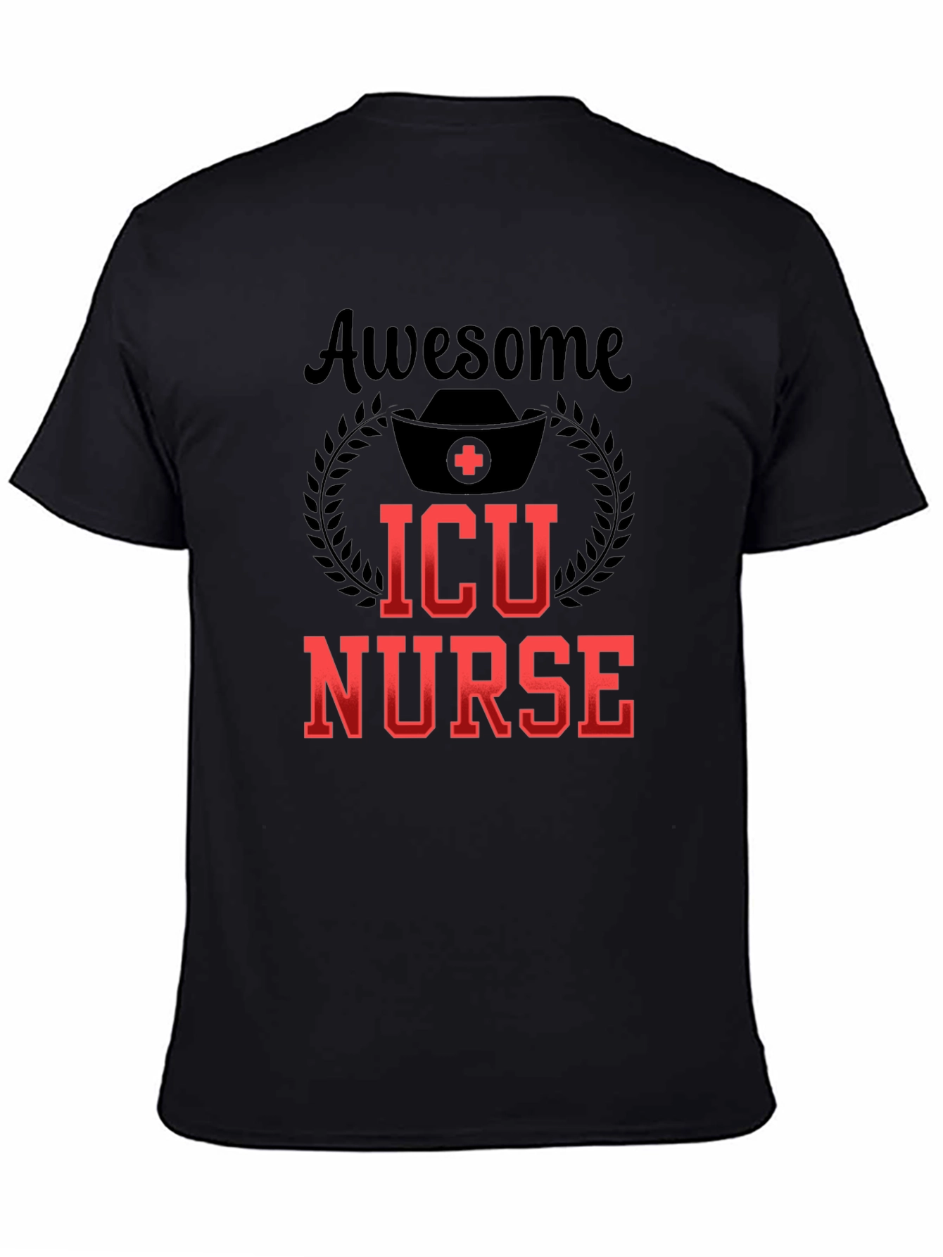 Awesome ICU Nurse Graphic Tee - Black - 4