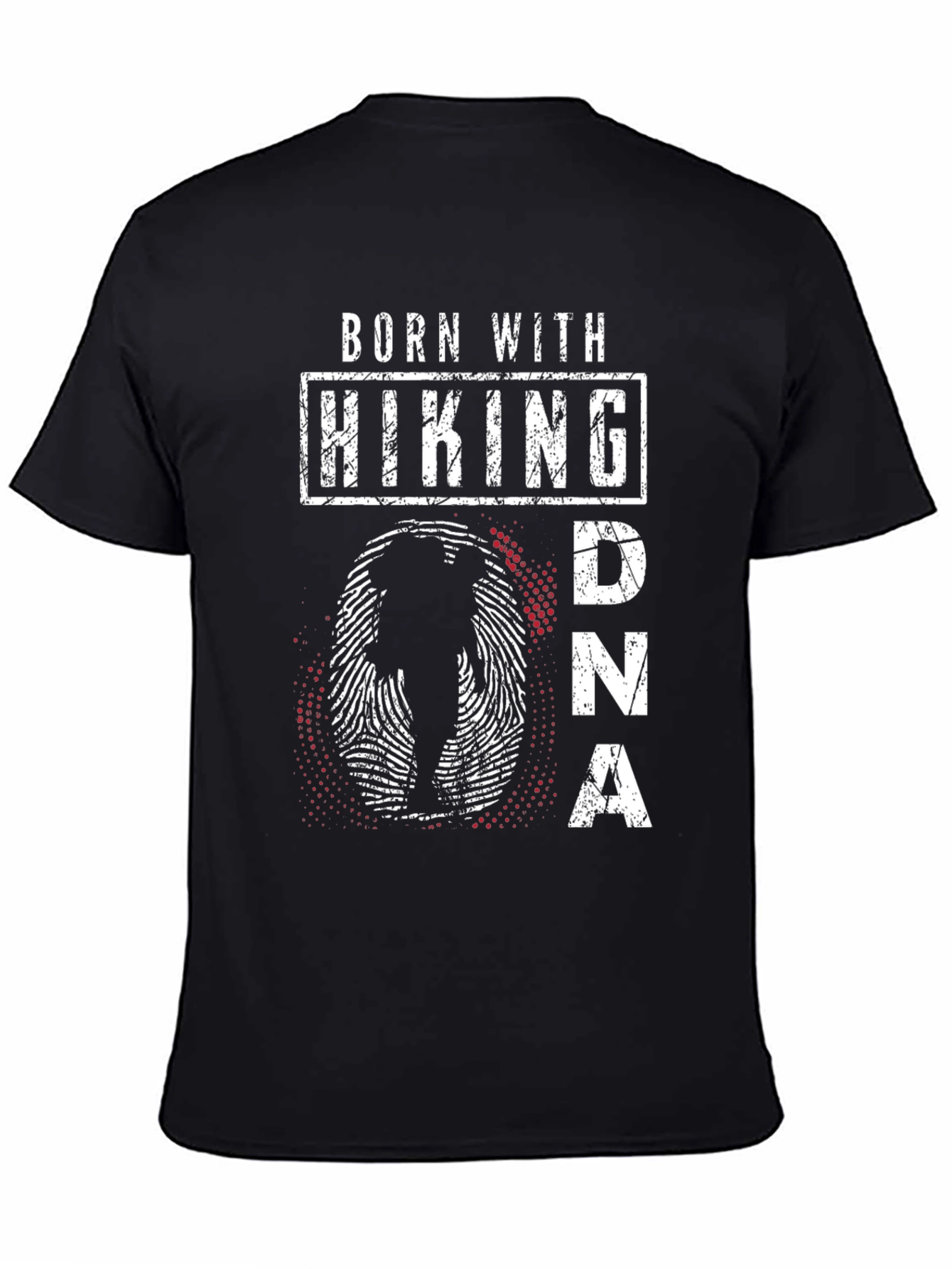 Black Born with Hiking DNA Tee view 4
